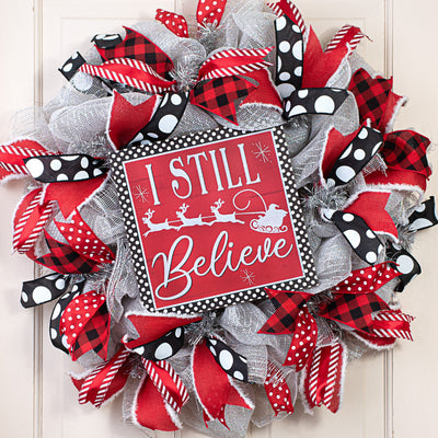 10" Square Wooden Sign: Glitter I Still Believe Lifestyle Photo