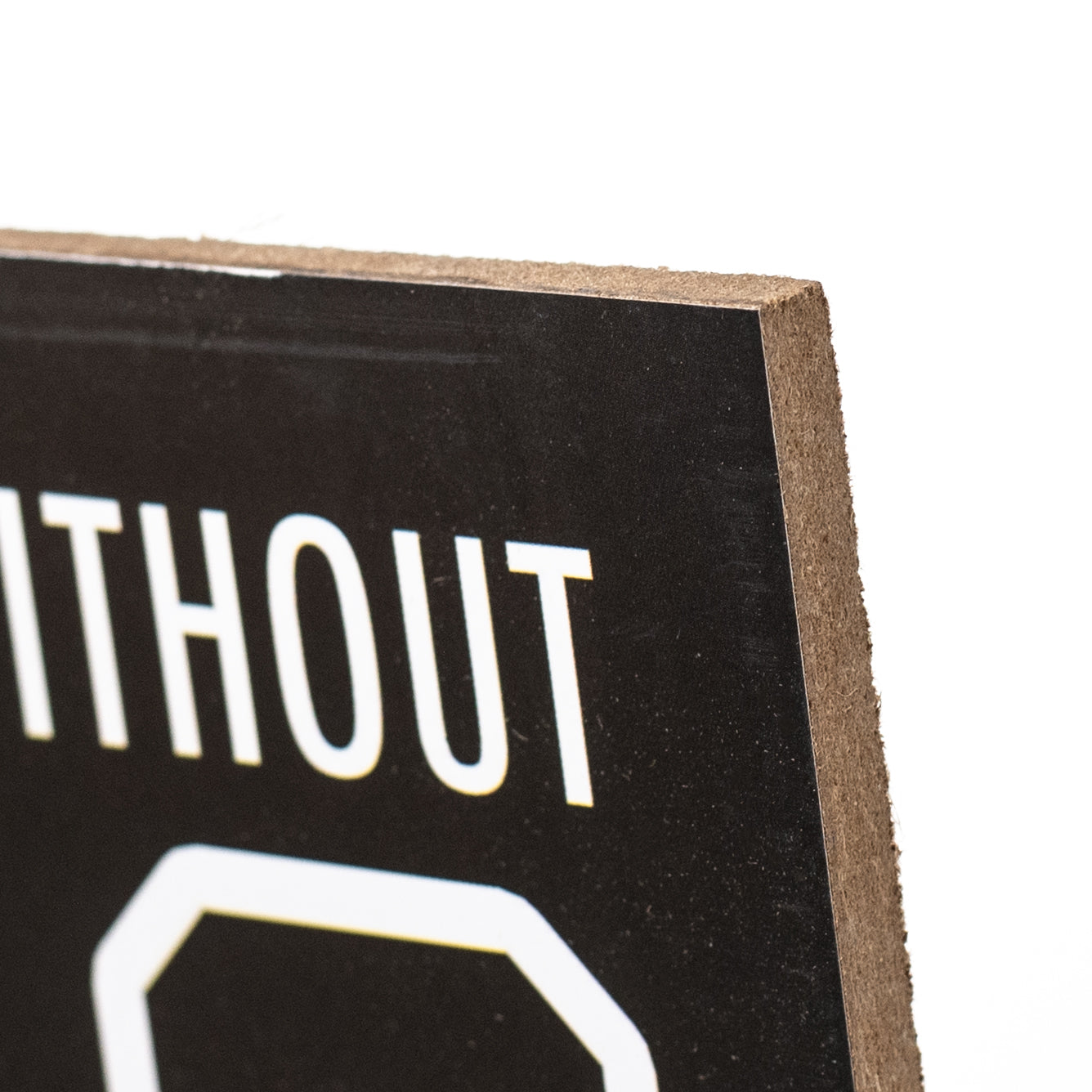 10" Square Wooden Sign: Hockey Goals detail photo 3