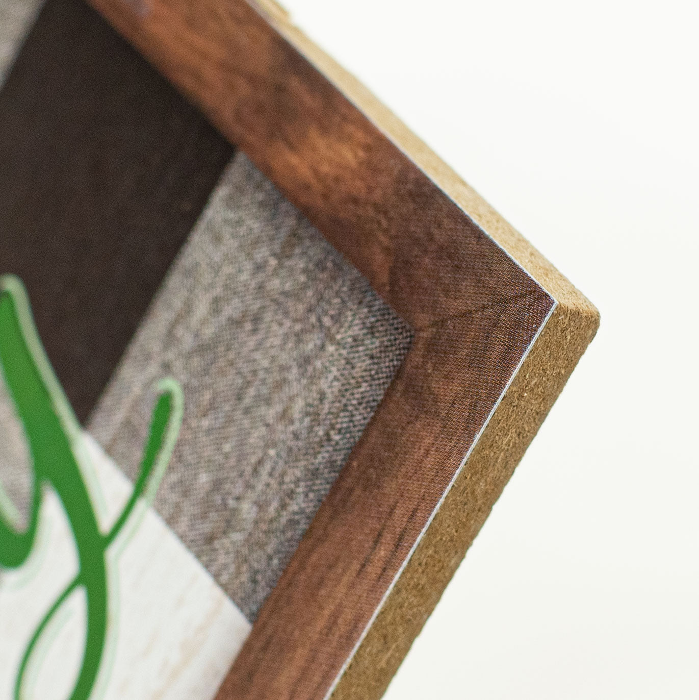10" Square Wooden Sign: Lucky Shamrock Plaid detail photo 3