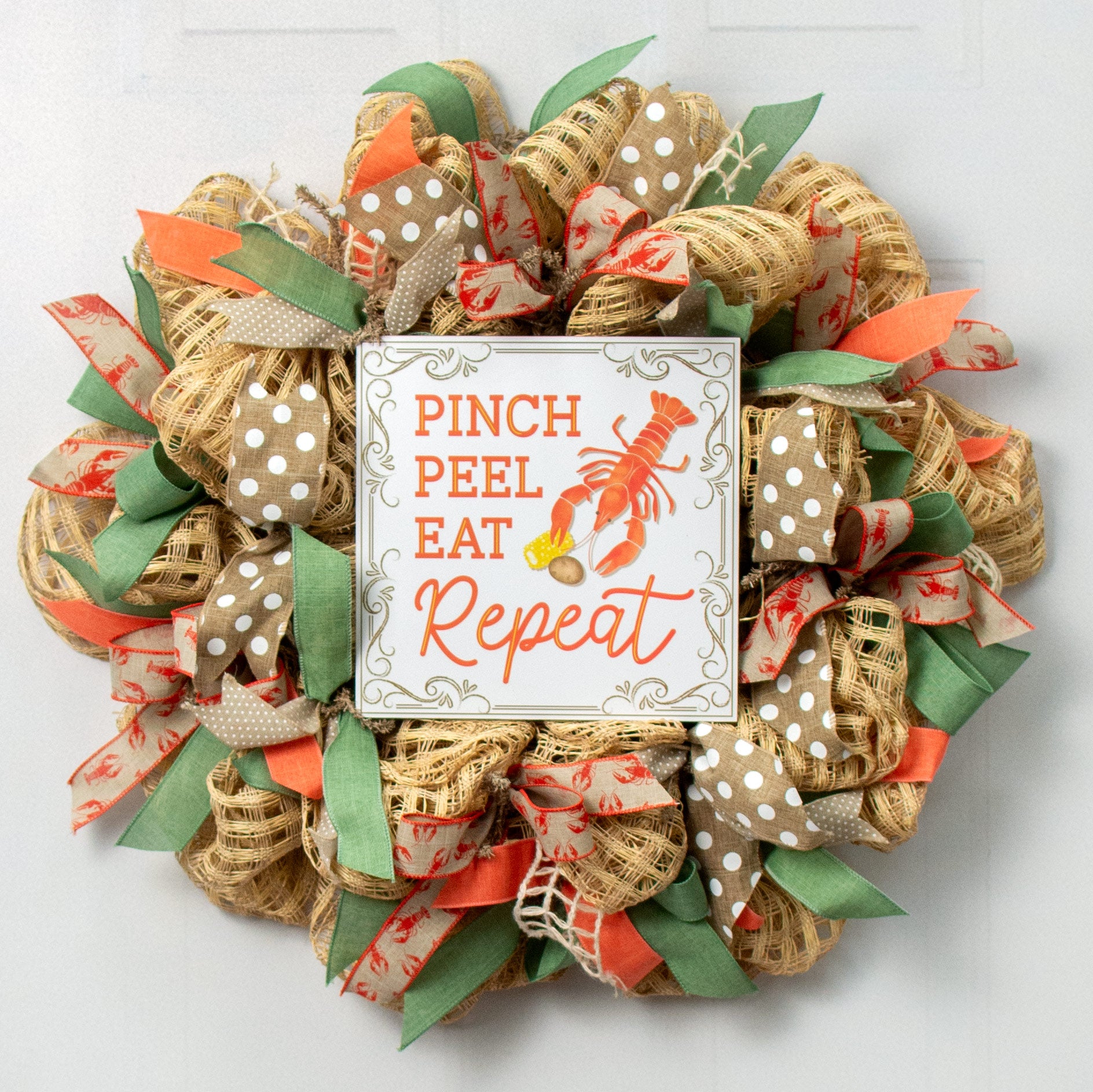 10" Square Wooden Sign: Pinch, Peel, Eat, Repeat Crawfish Lifestyle Photo