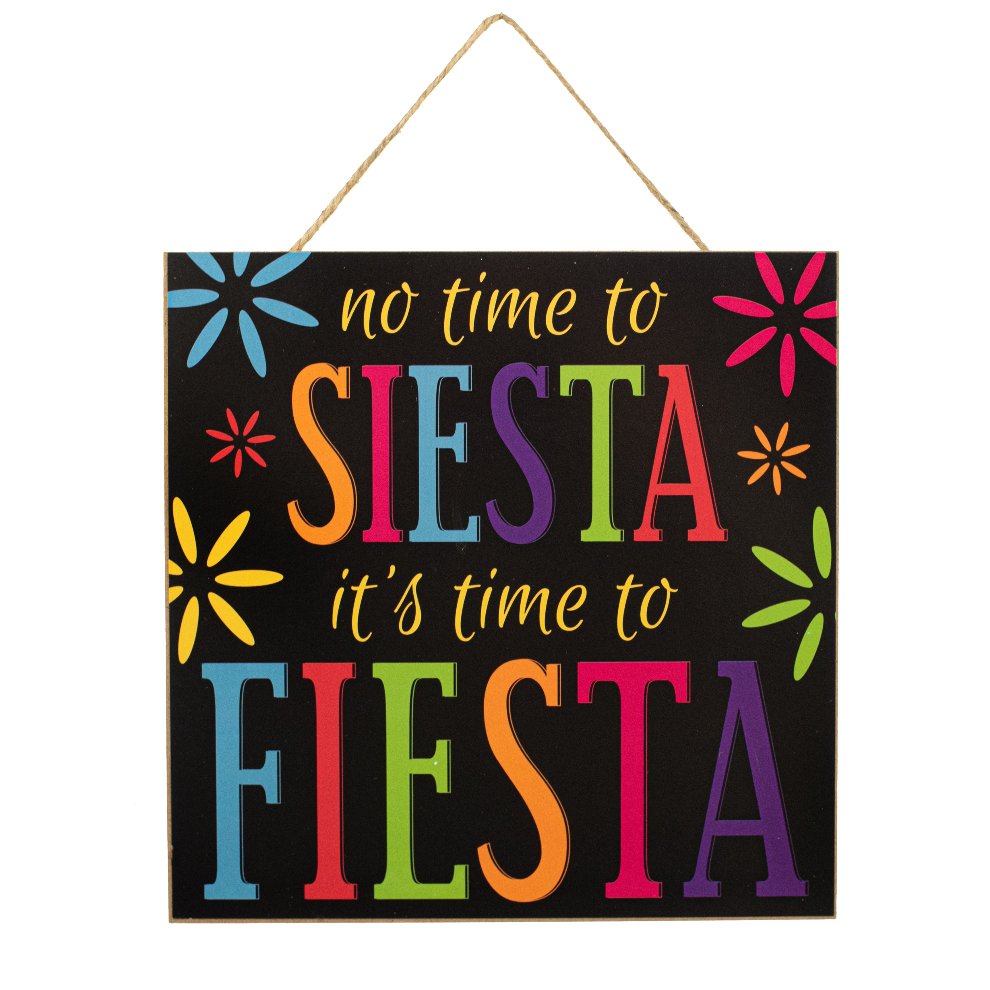10" Square Wooden Sign: Siesta Fiesta Item Number: AP8394