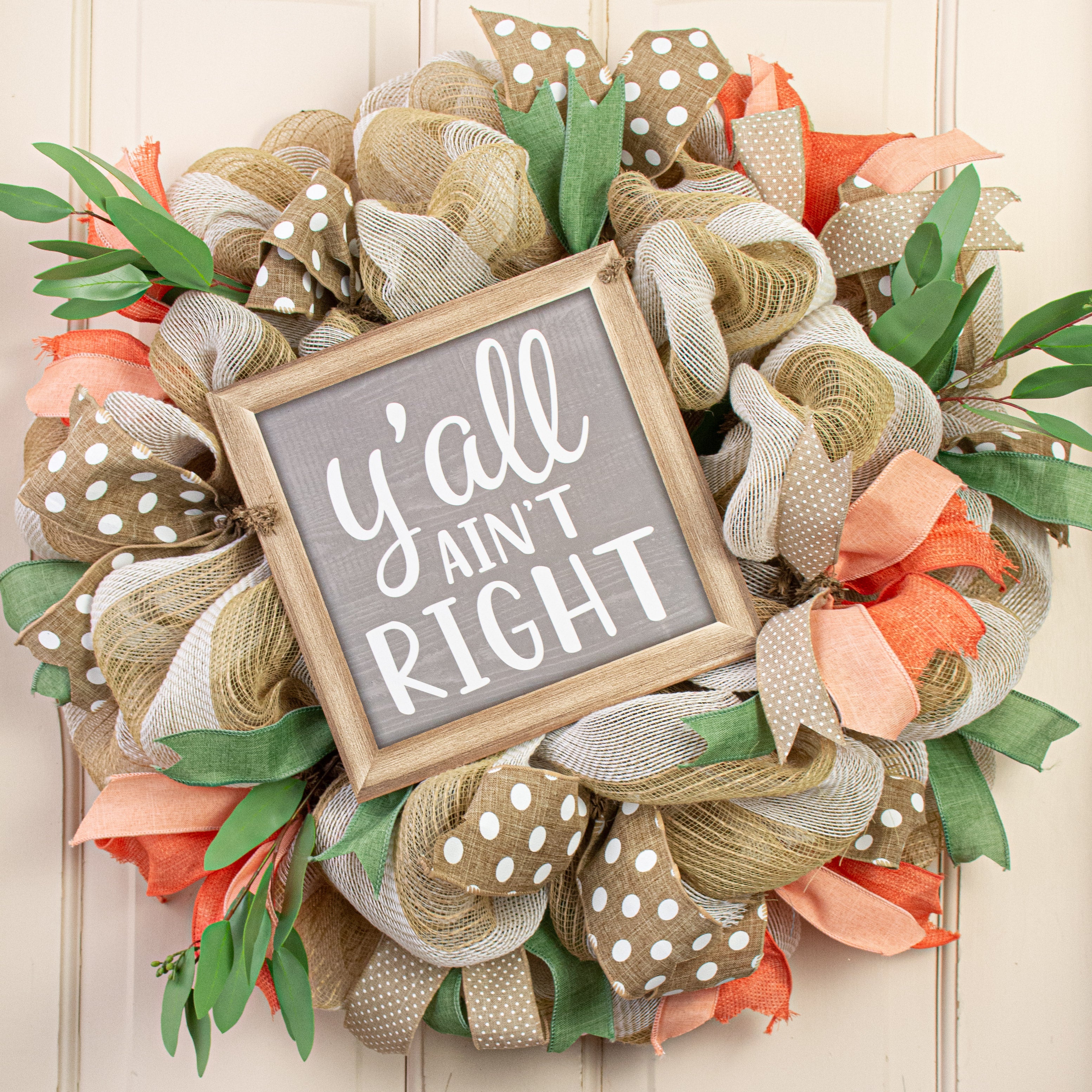 10" Square Wooden Sign: Y'all Ain't Right Lifestyle Photo