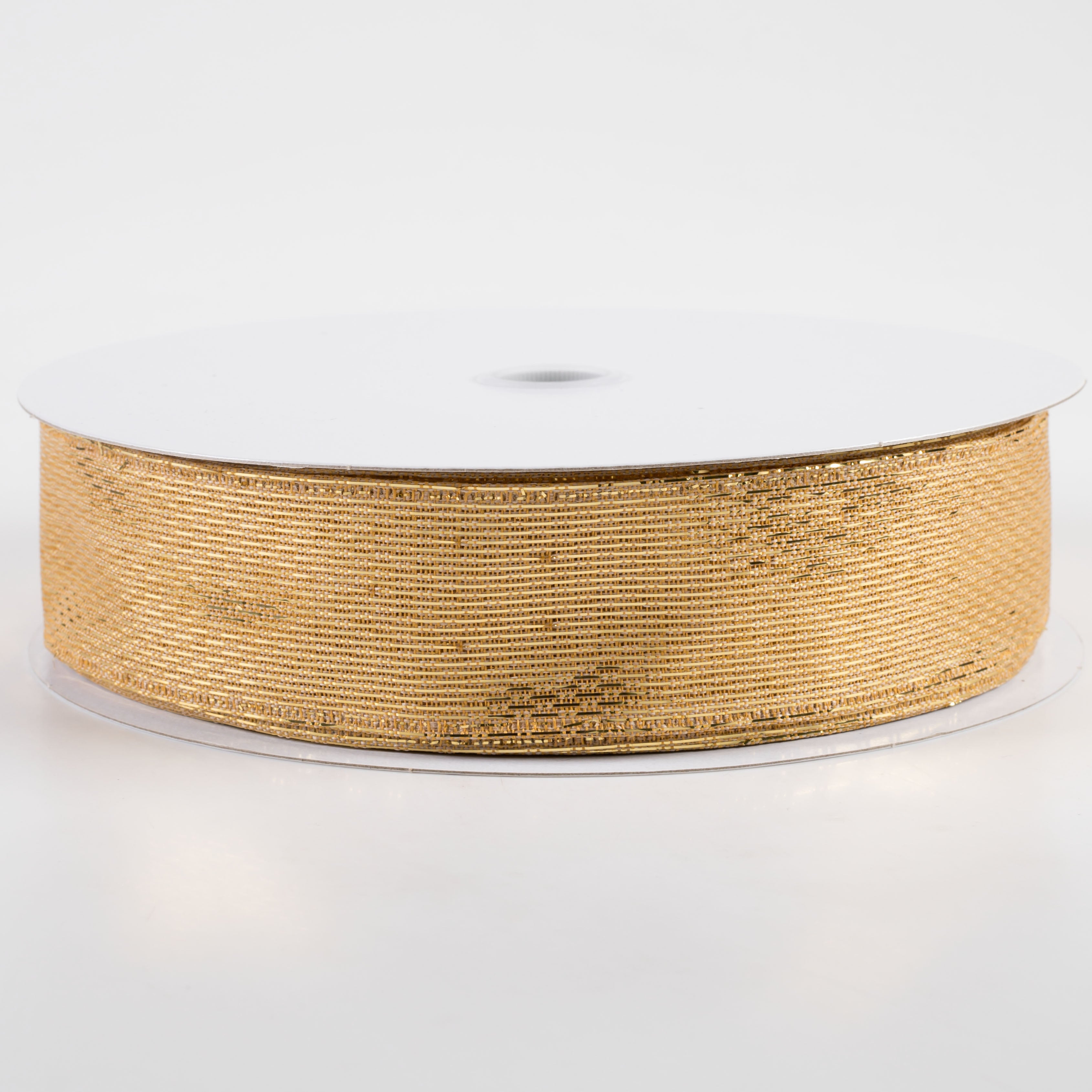 1.5" Stair-Step Woven Metallic Ribbon: Gold (50 Yards)