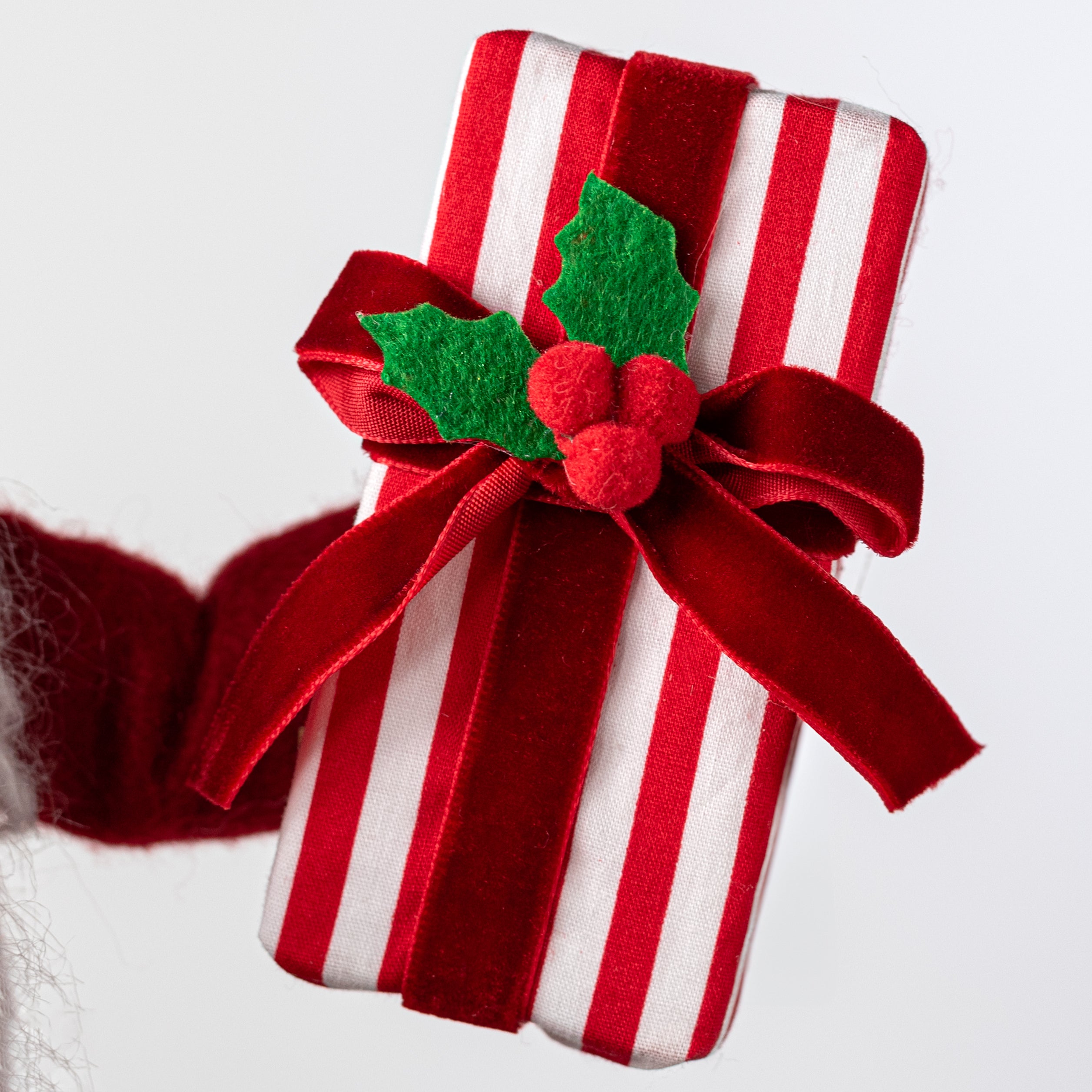 16" Standing Santa with Gift Figurine detail photo 4