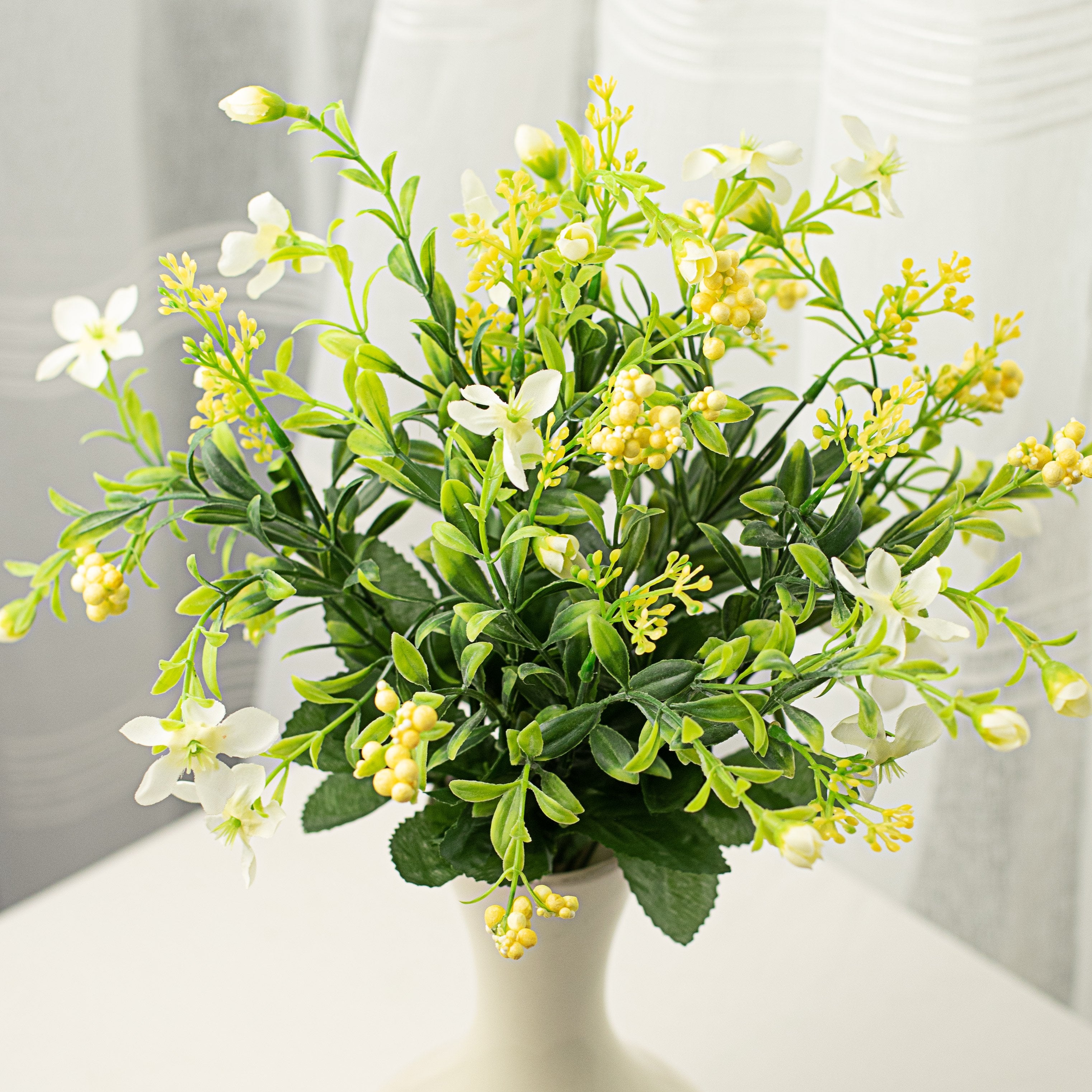 18" Star Flower Berry Bush: Yellow Item Number: 35094YW