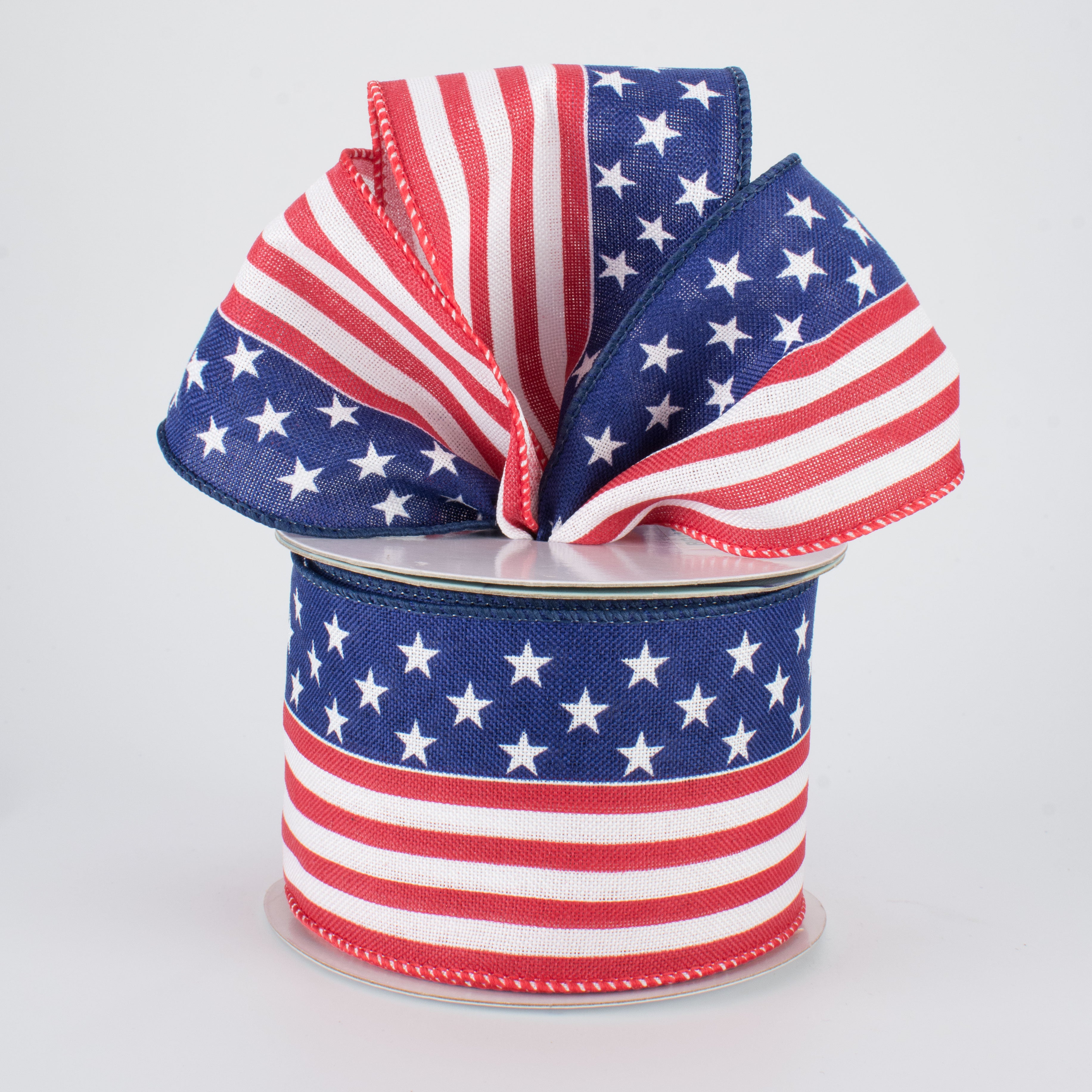 2.5" Stars & Stripes Ribbon: Red, White, Blue (10 Yards) Lifestyle Photo