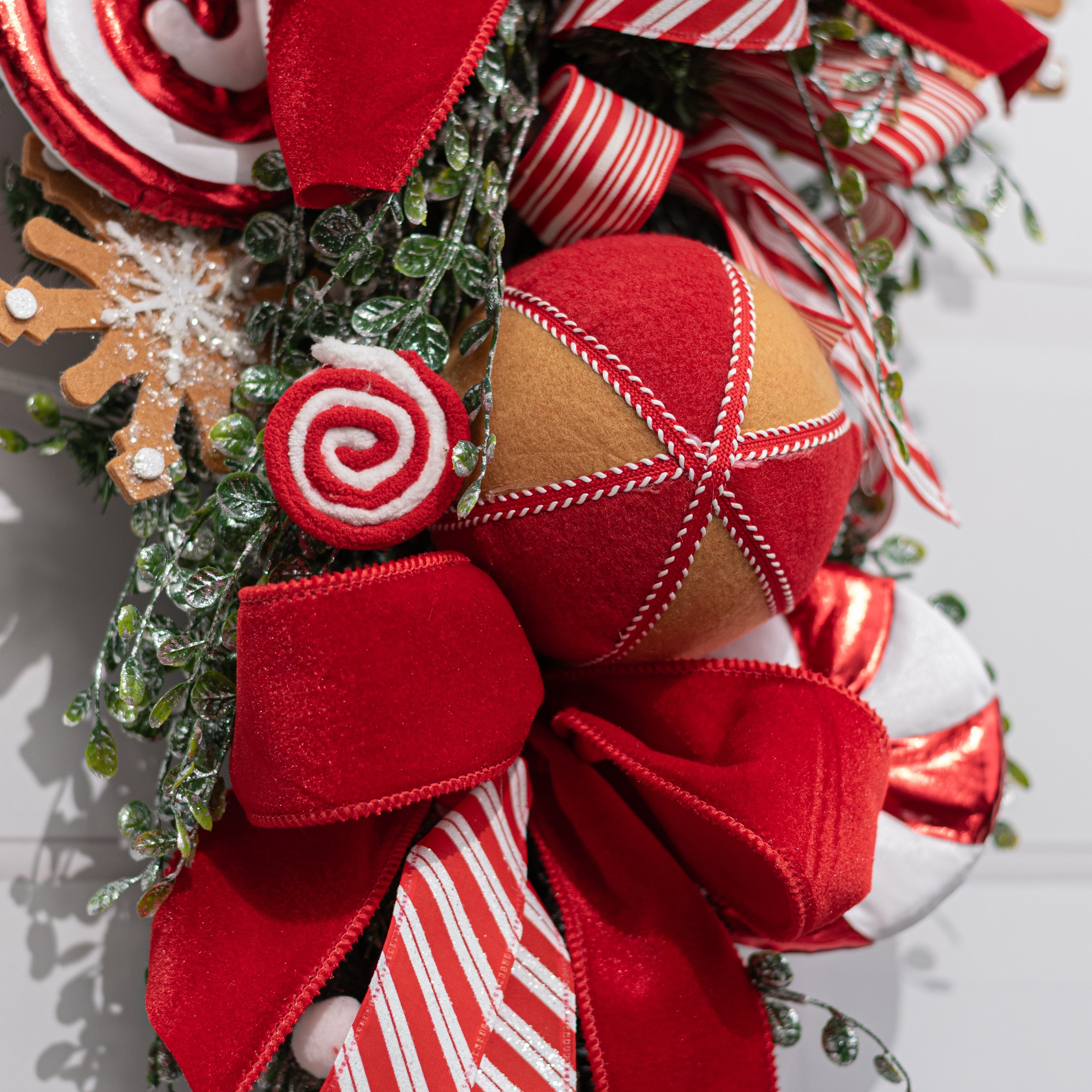 5" Stitch Ball Ornament: Red Gingerbread Lifestyle Photo