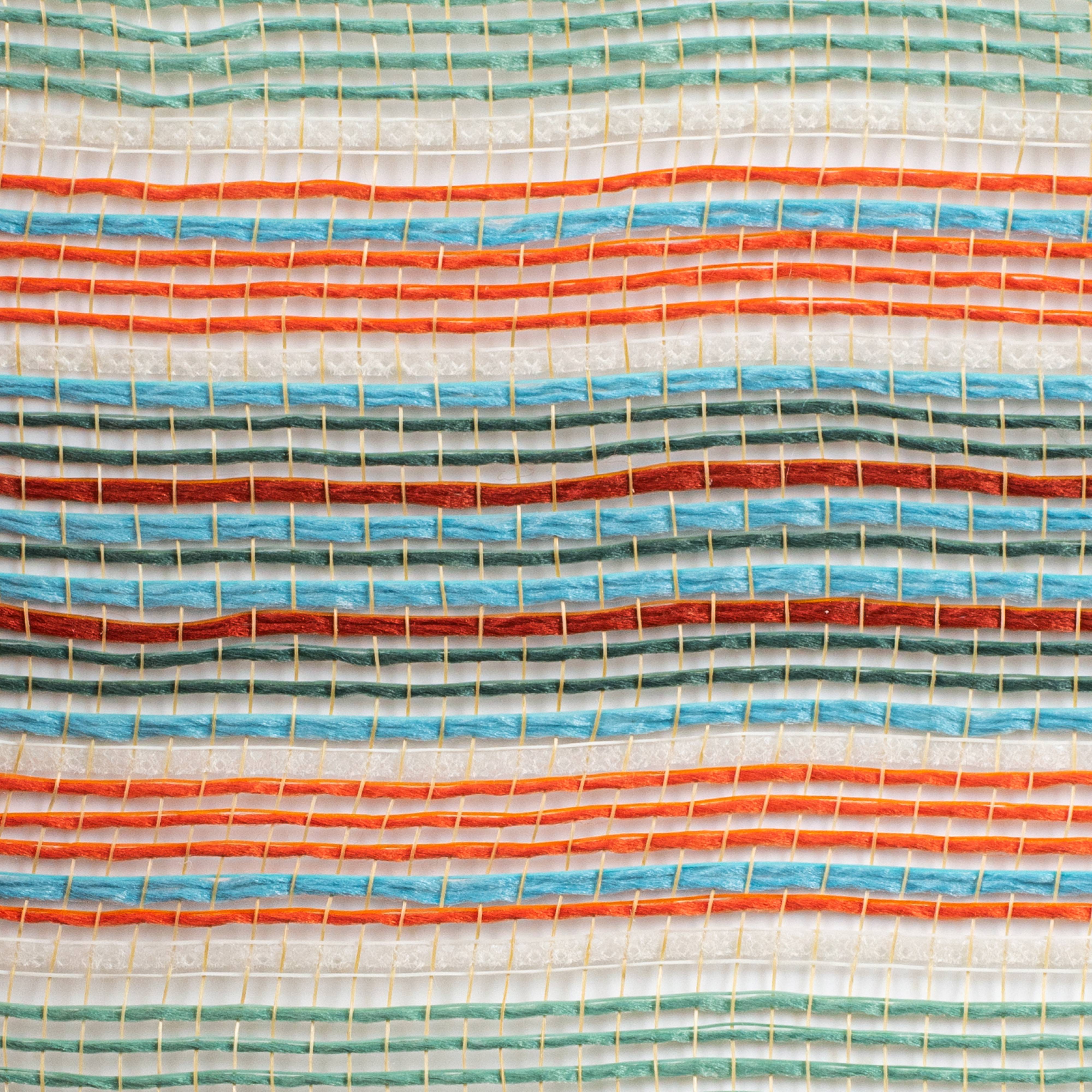 10" Striation Stripes Fabric Mesh: Teal Fall Colors detail photo 3