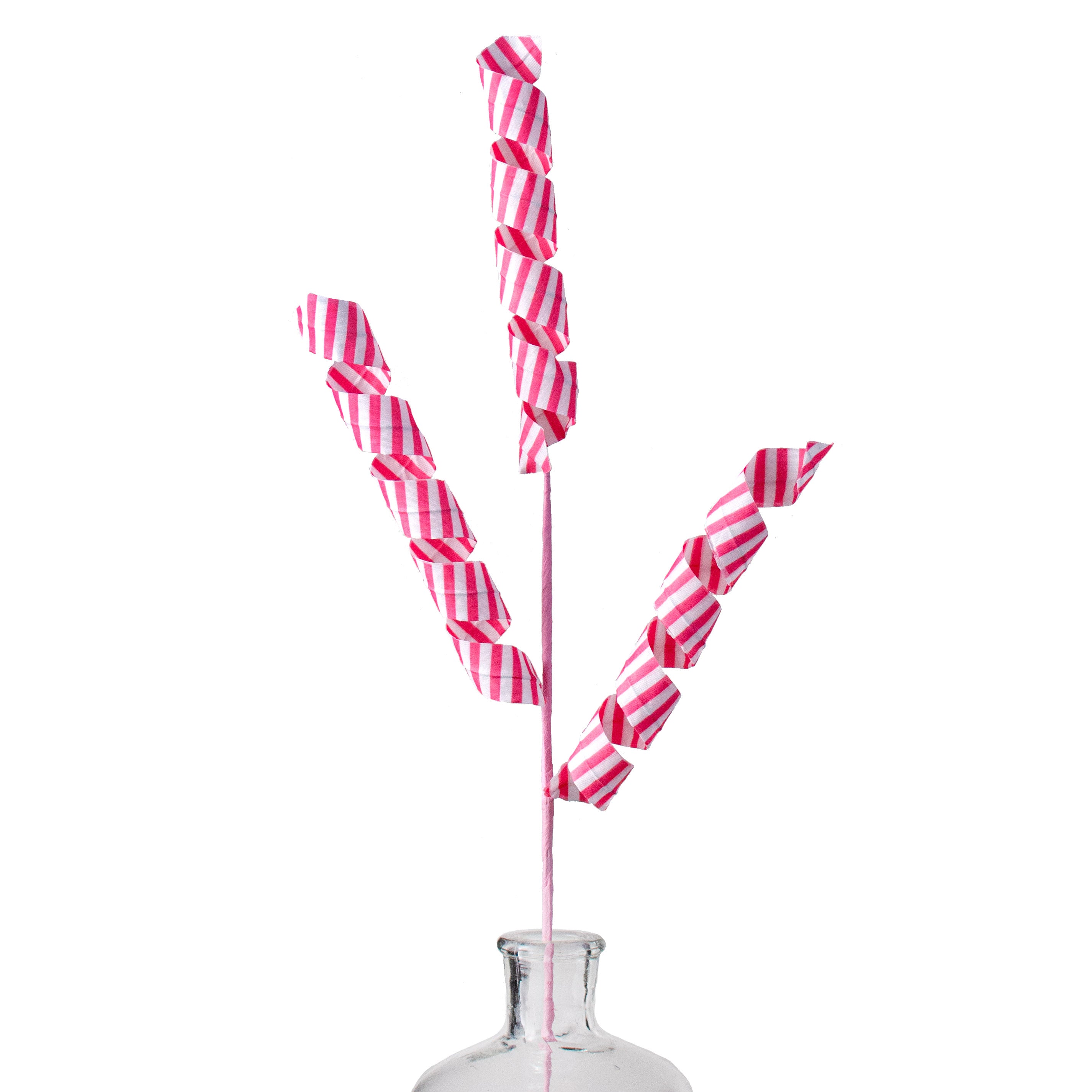 24" Stripe Curly Pick: Pink & White Item Number: 62995PKWT