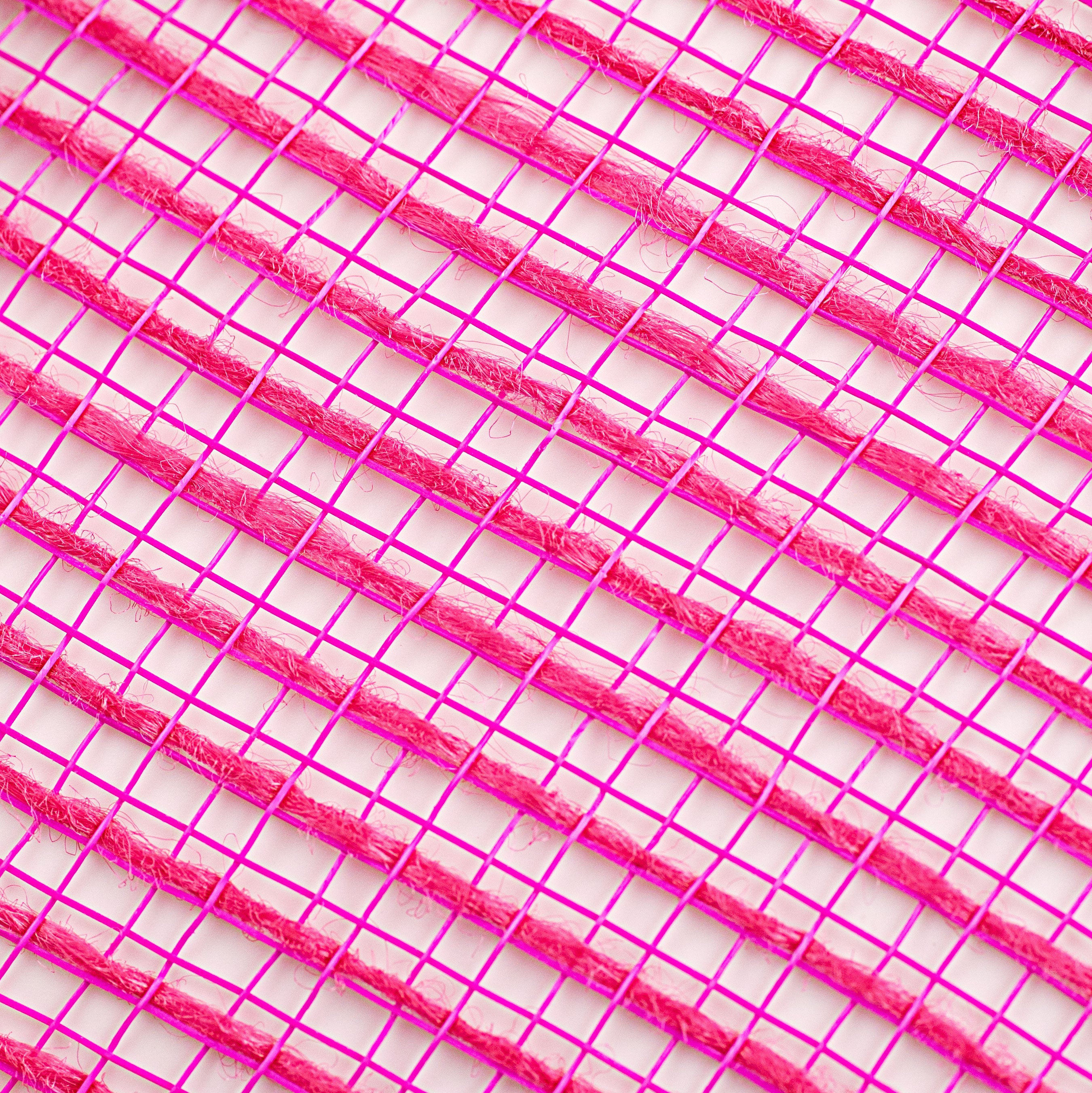 10" Stripe Fabric Mesh: Hot Pink detail photo 3