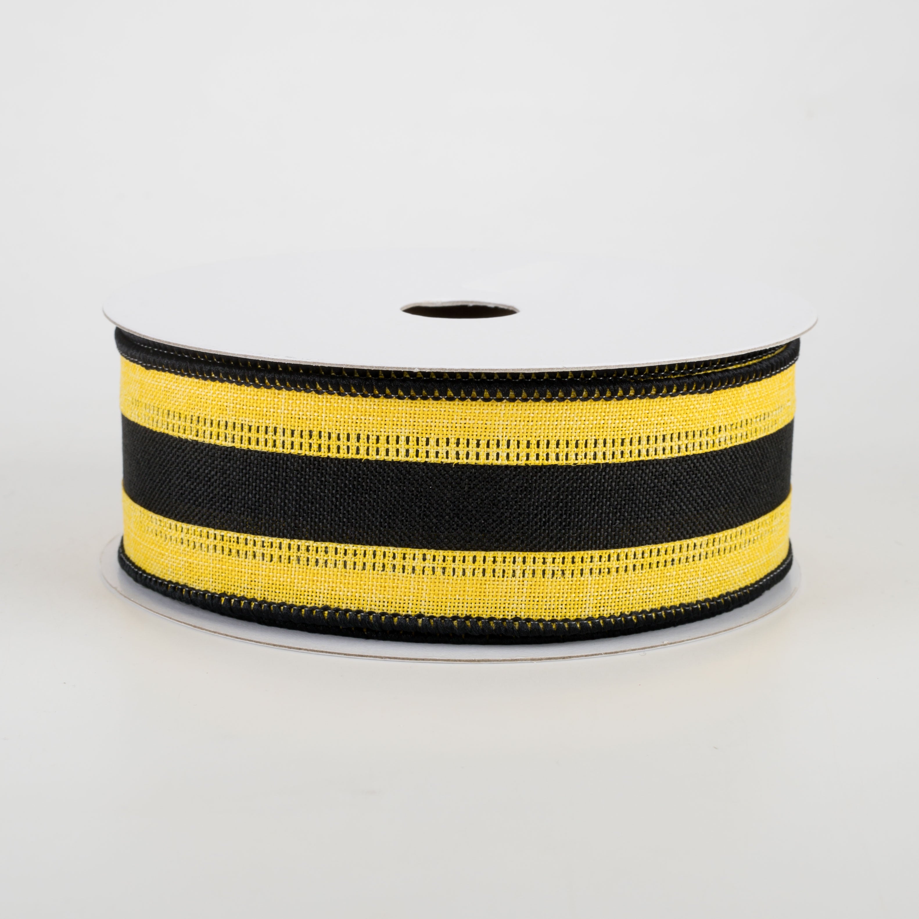 1.5" Stripe Ribbon: Sun Yellow & Black (10 Yards)