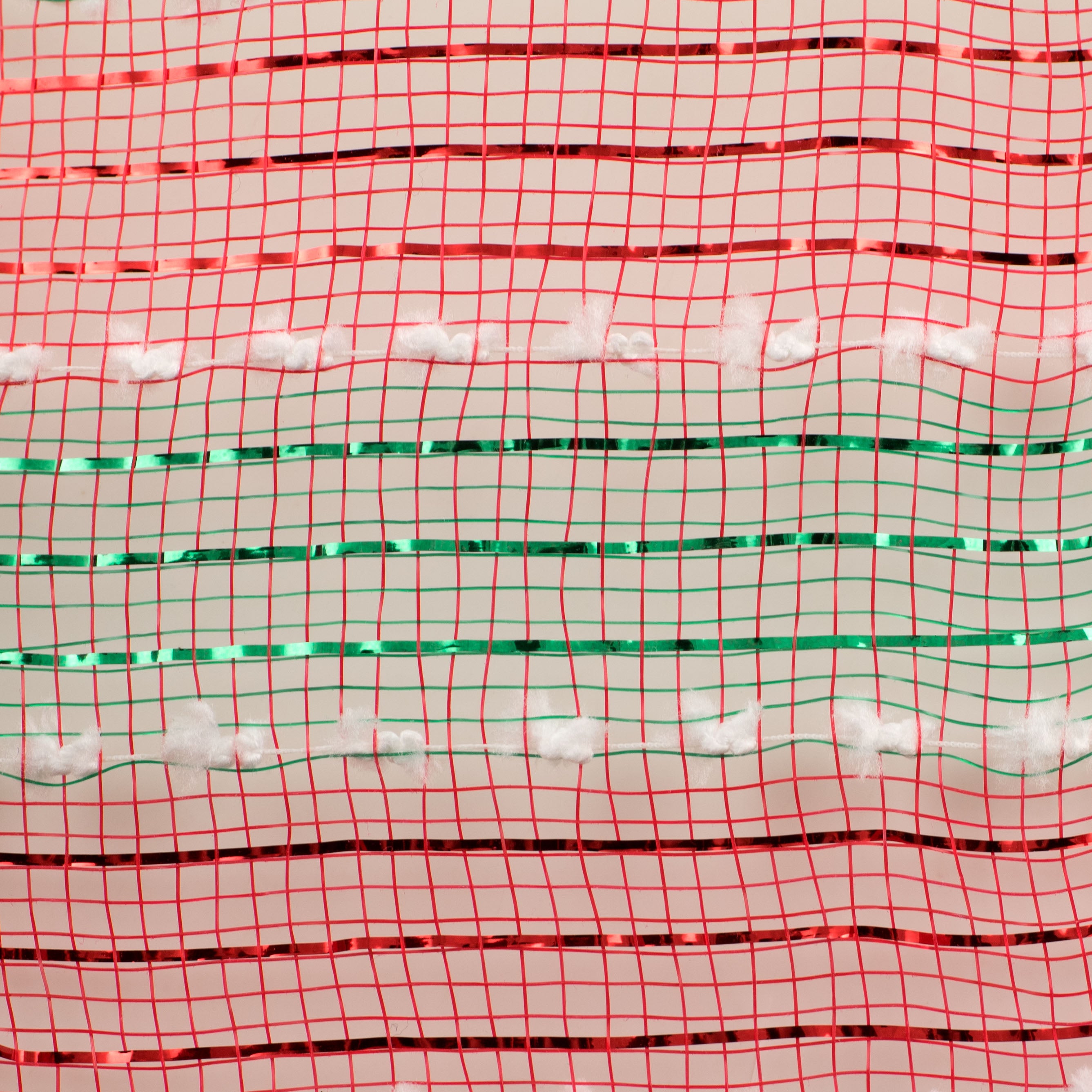 10" Stripe Snowball Mesh: Red, Emerald, White detail photo 3