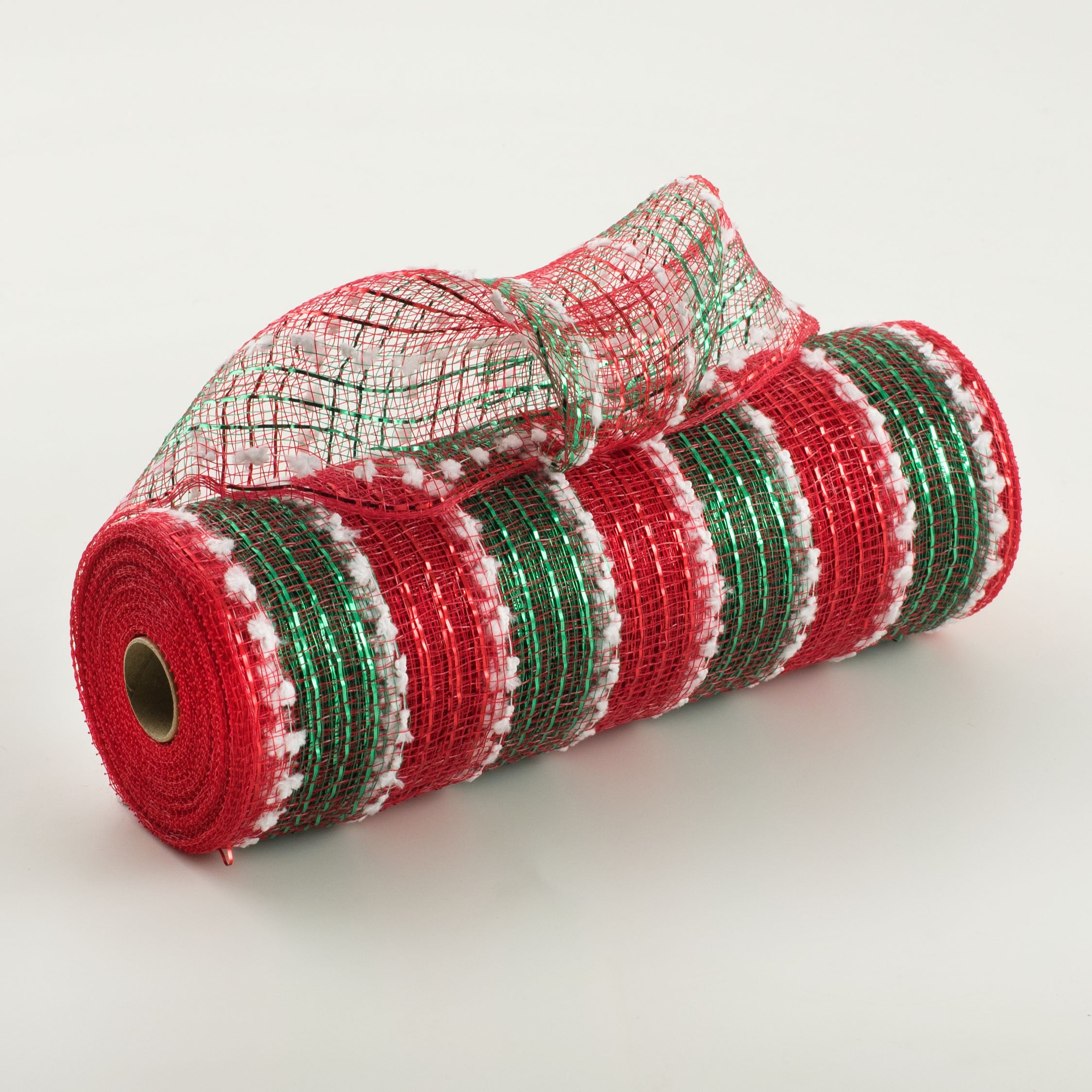 10" Stripe Snowball Mesh: Red, Emerald, White Item Number: XB106210-17