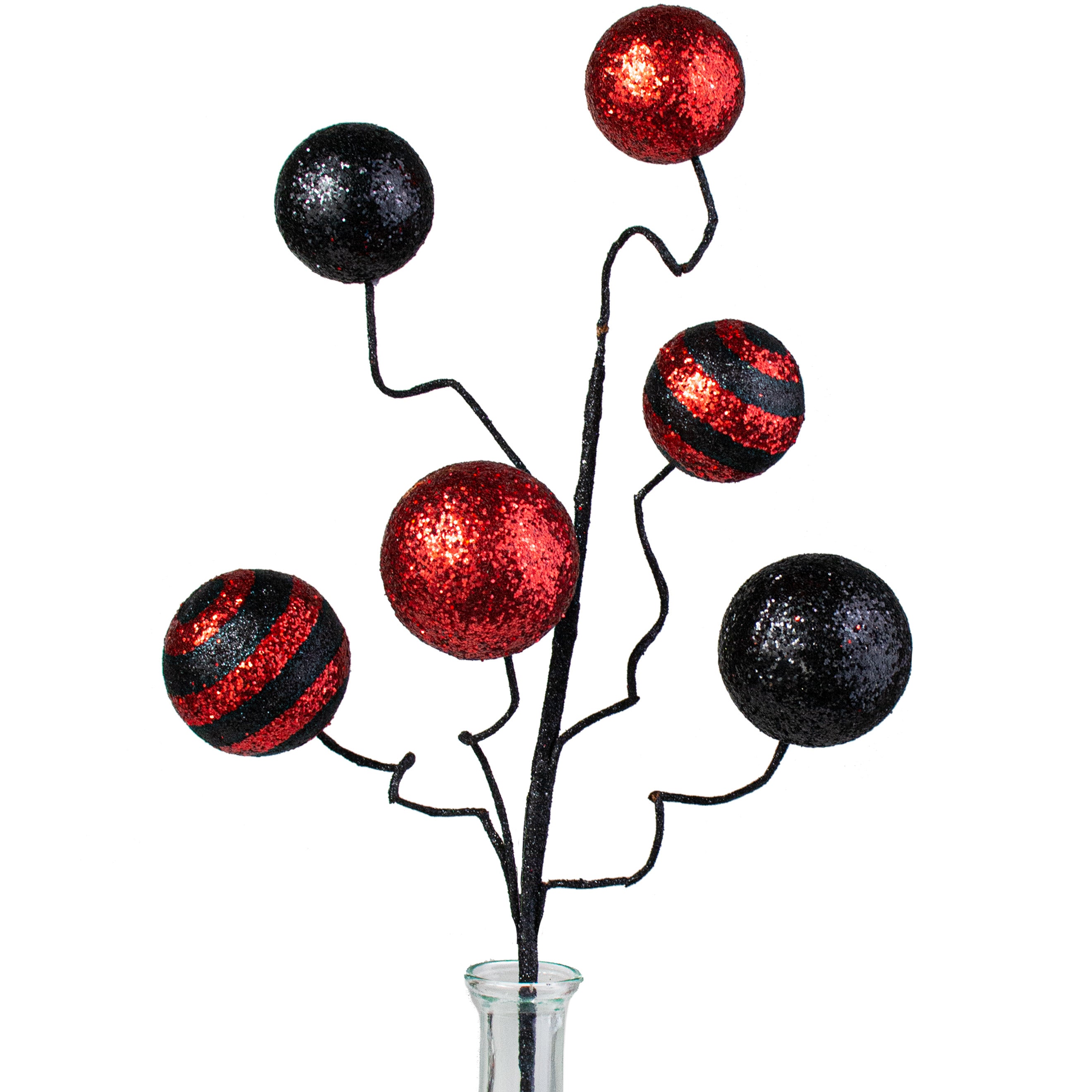 19" Stripe & Solid Glitter Ball Pick: Black & Red Item Number: XS1045M2