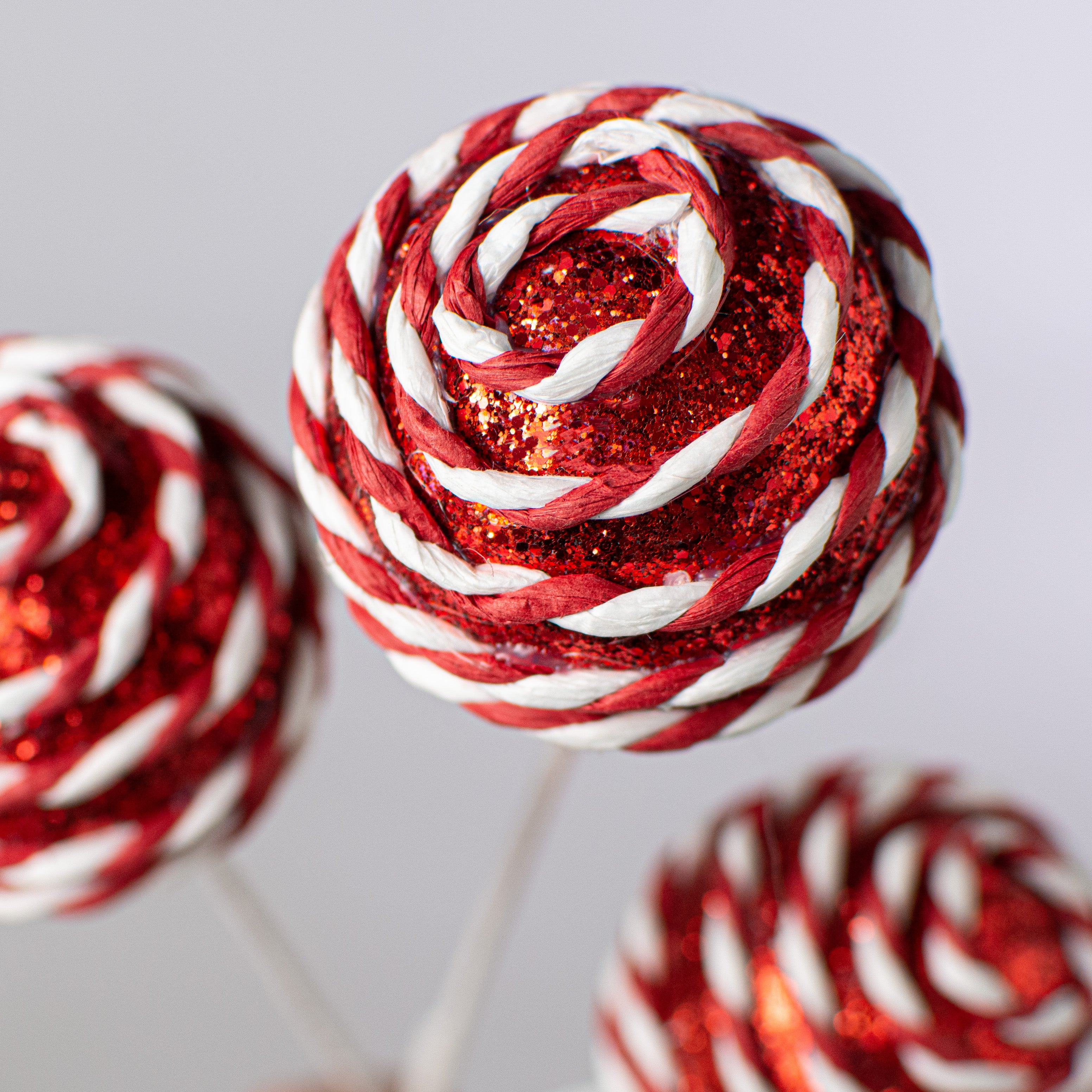 16" Striped Ball Pick: Red & White Lifestyle Photo