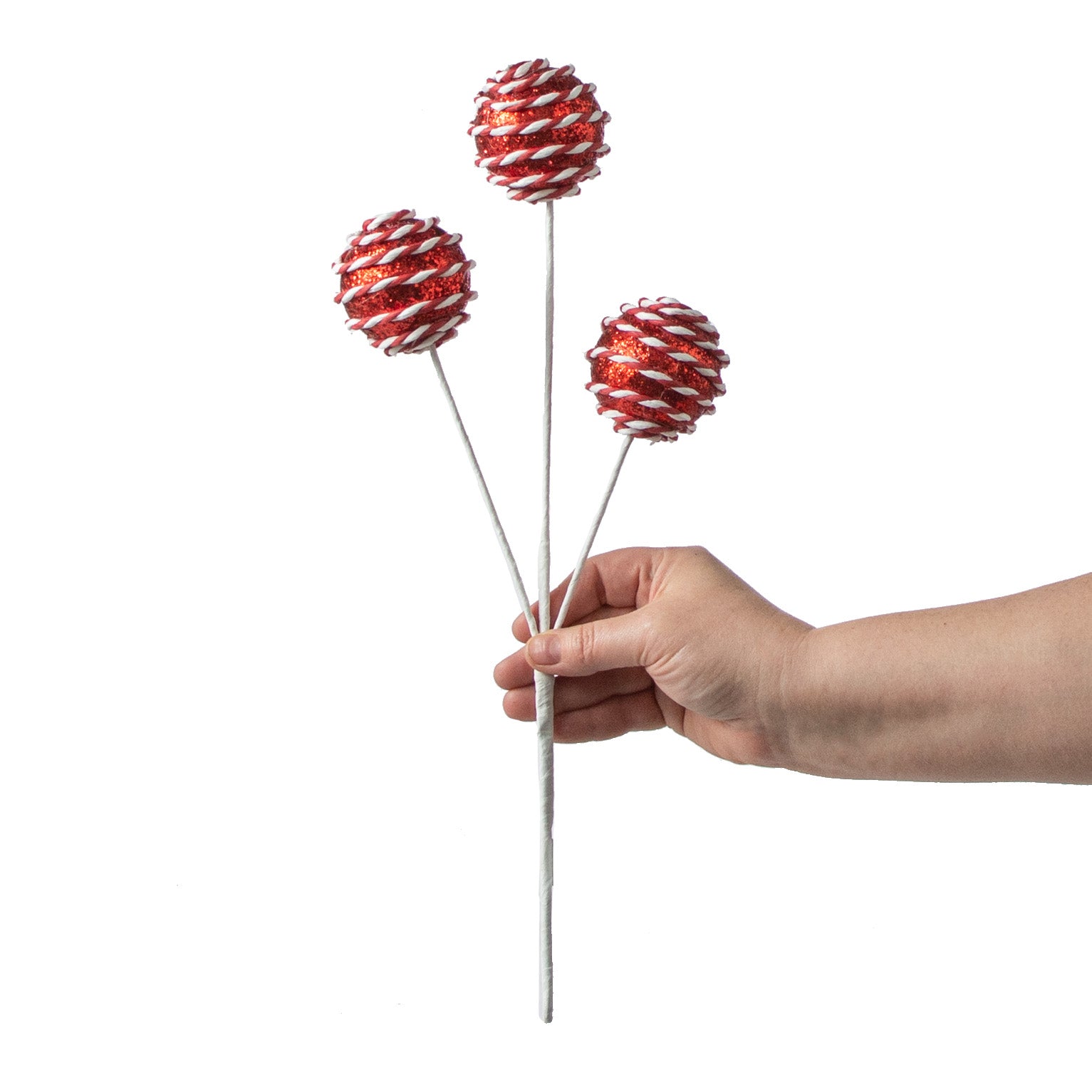 16" Striped Ball Pick: Red & White detail photo 3
