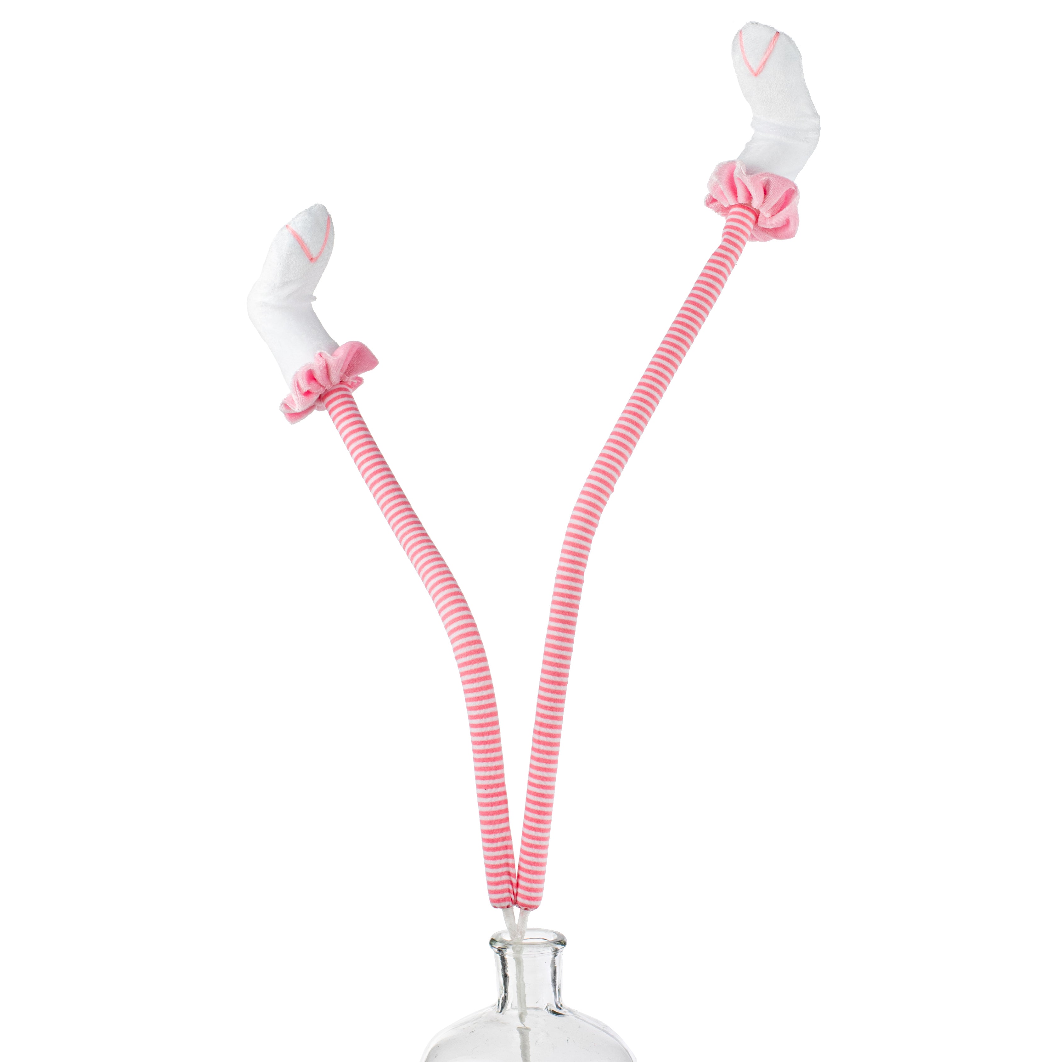 30" Striped Bunny Legs Spray: Pink Item Number: 63432PK