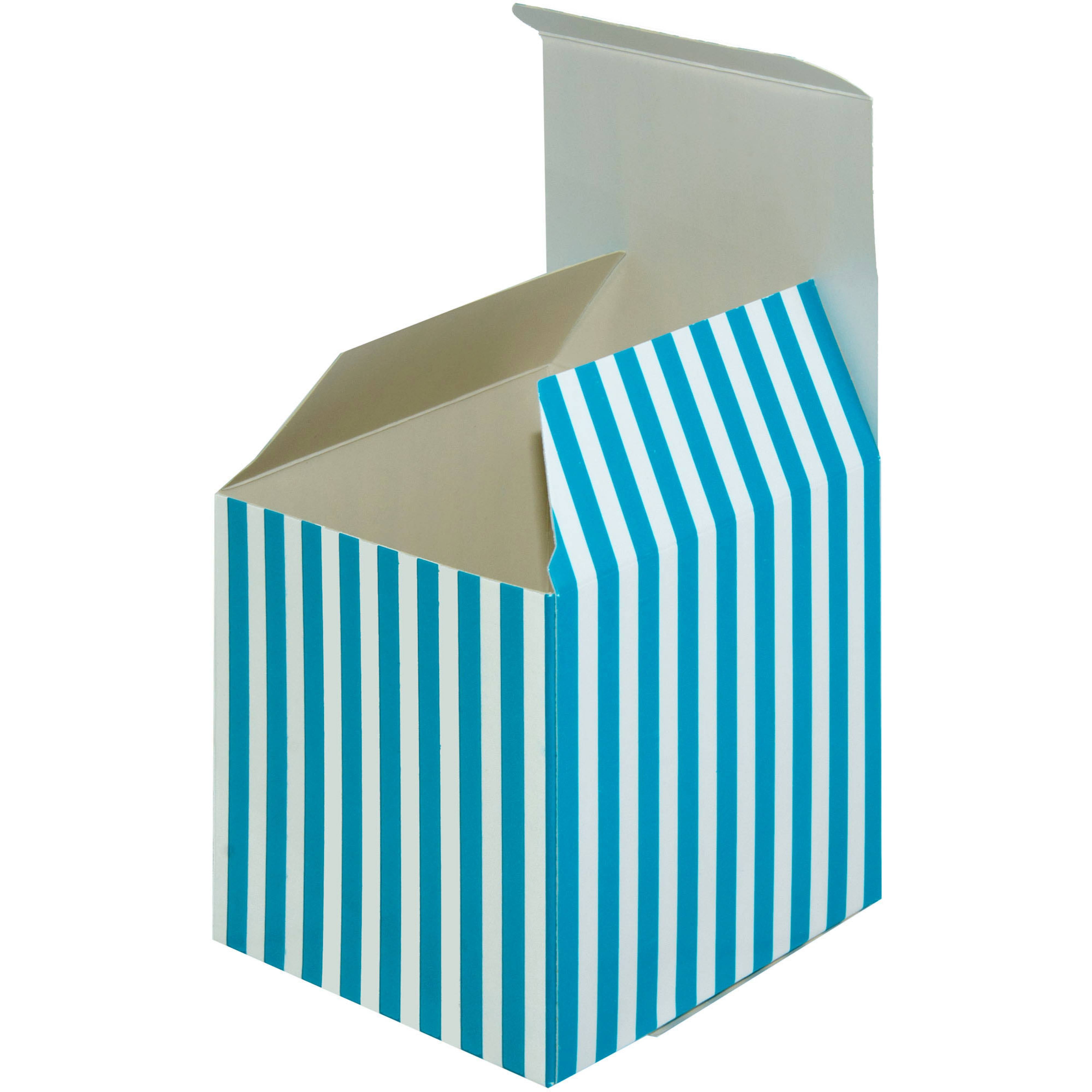 3" Striped Paper Favor Boxes: Blue & White (12) Item Number: 1019-2
