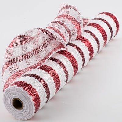 21" Striped Snowball Deco Mesh: Red & White Item Number: XB982-10