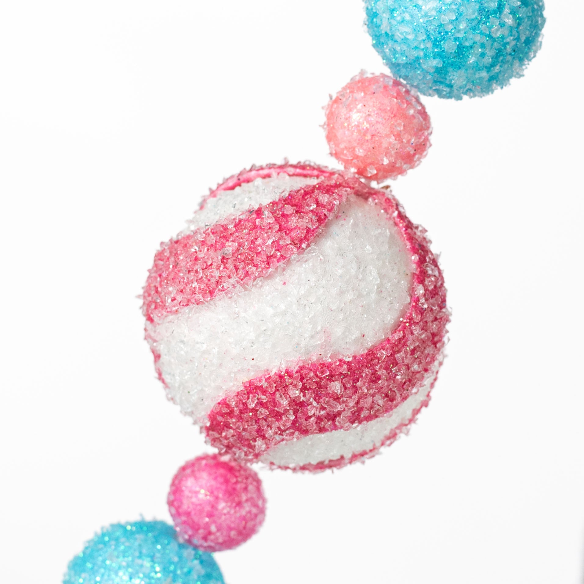 4' Sugar Candy Swirl Ball Garland detail photo 3