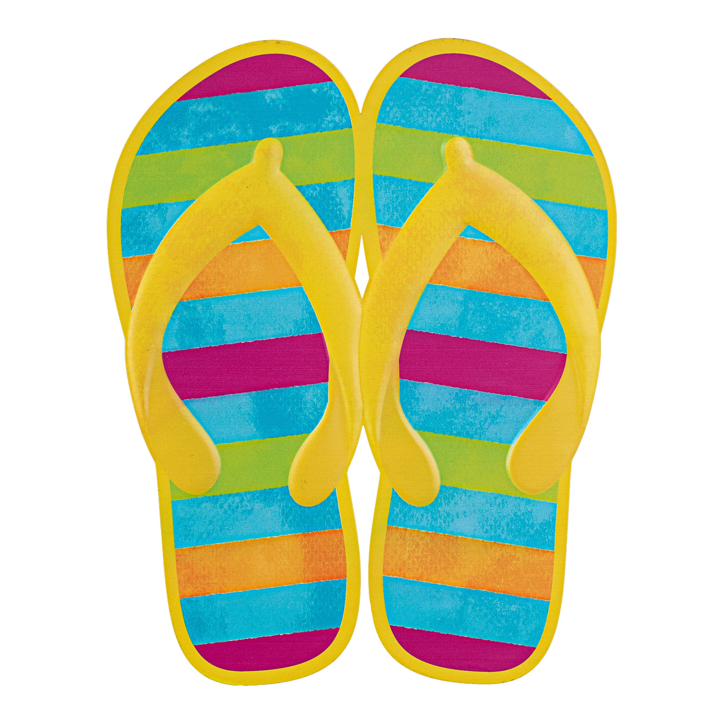 12" Summer Stripe Flip Flops Embossed Metal Sign Item Number: MD0966
