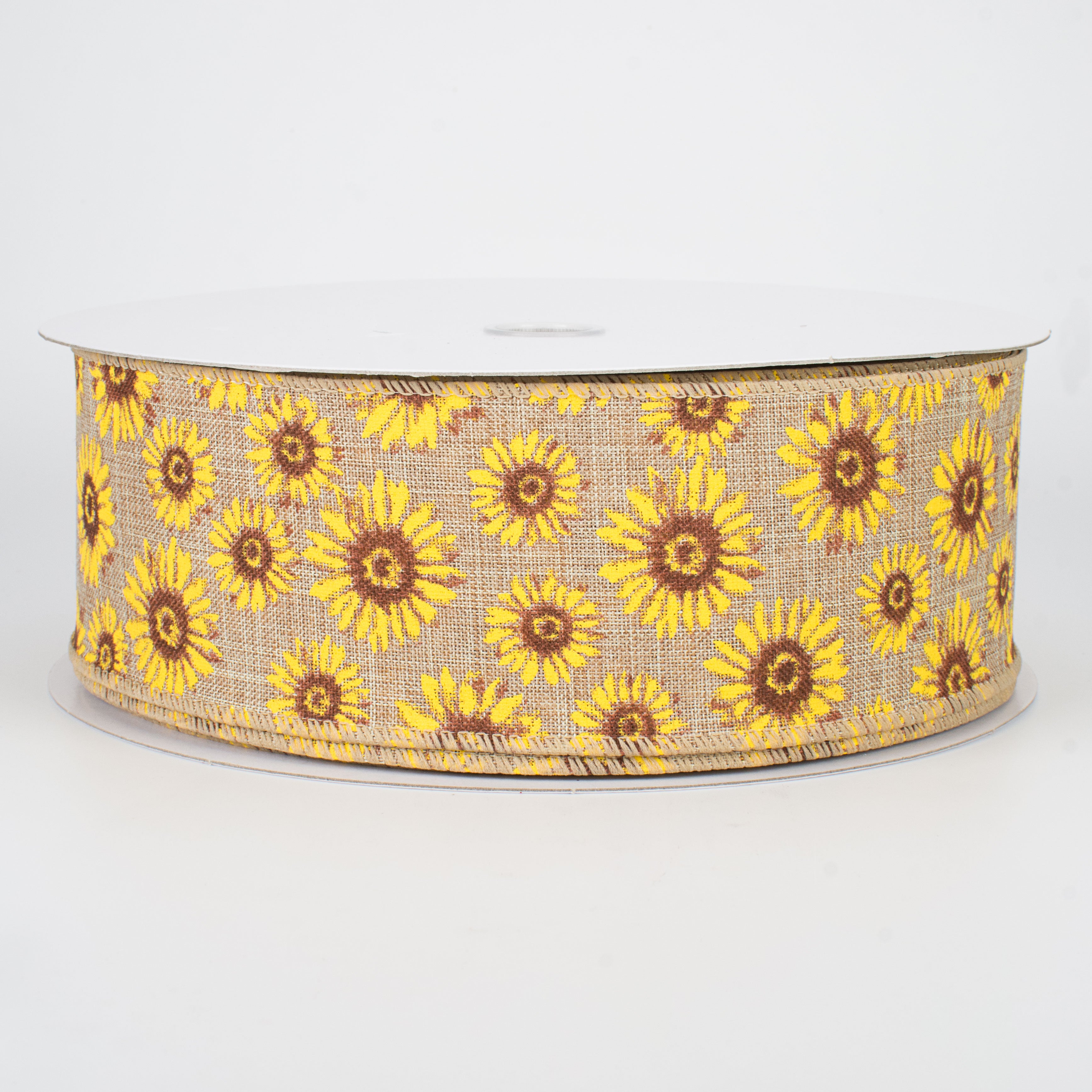 2.5" Sunflower Ribbon: Natural (50 Yards)