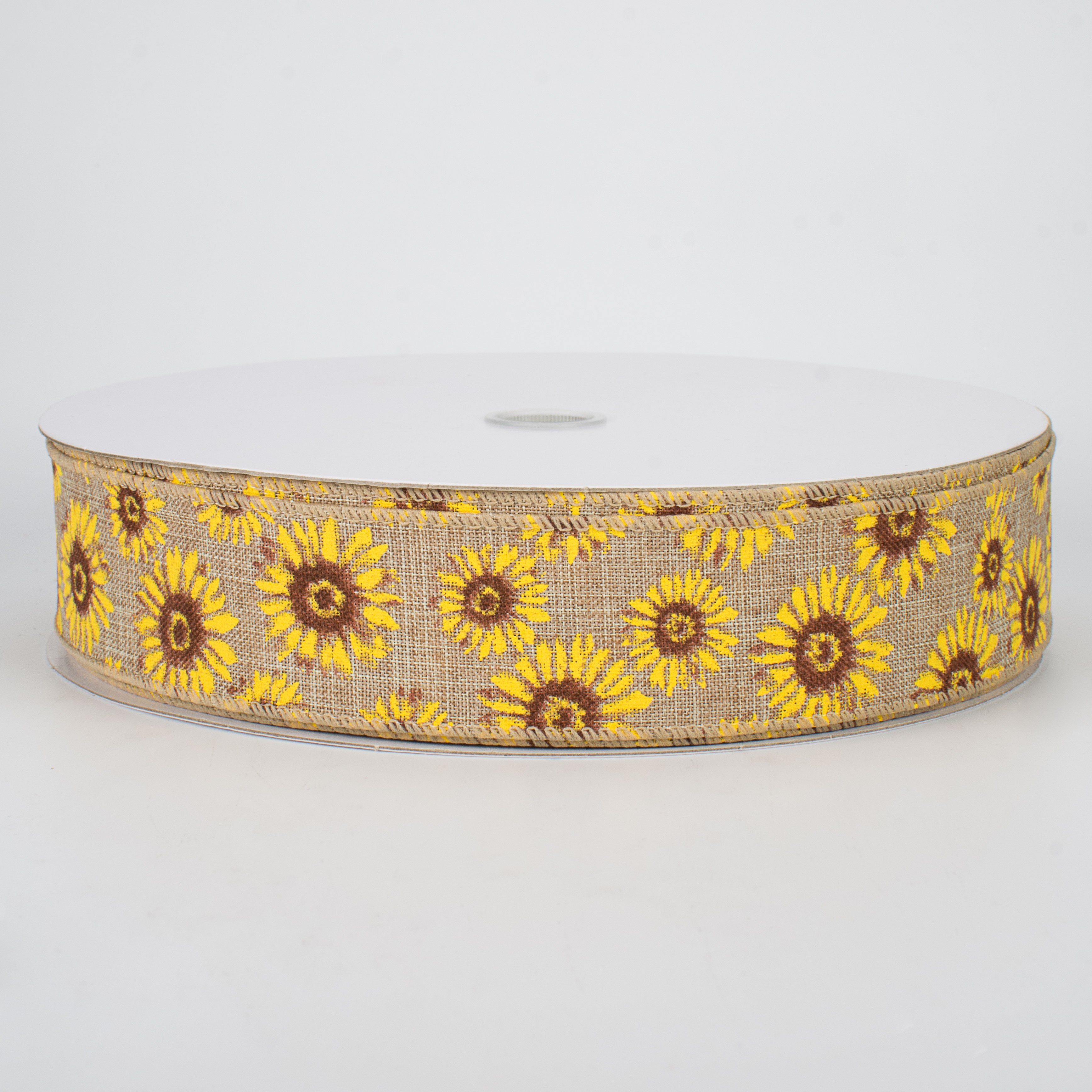 1.5" Sunflower Ribbon: Natural (50 Yards)