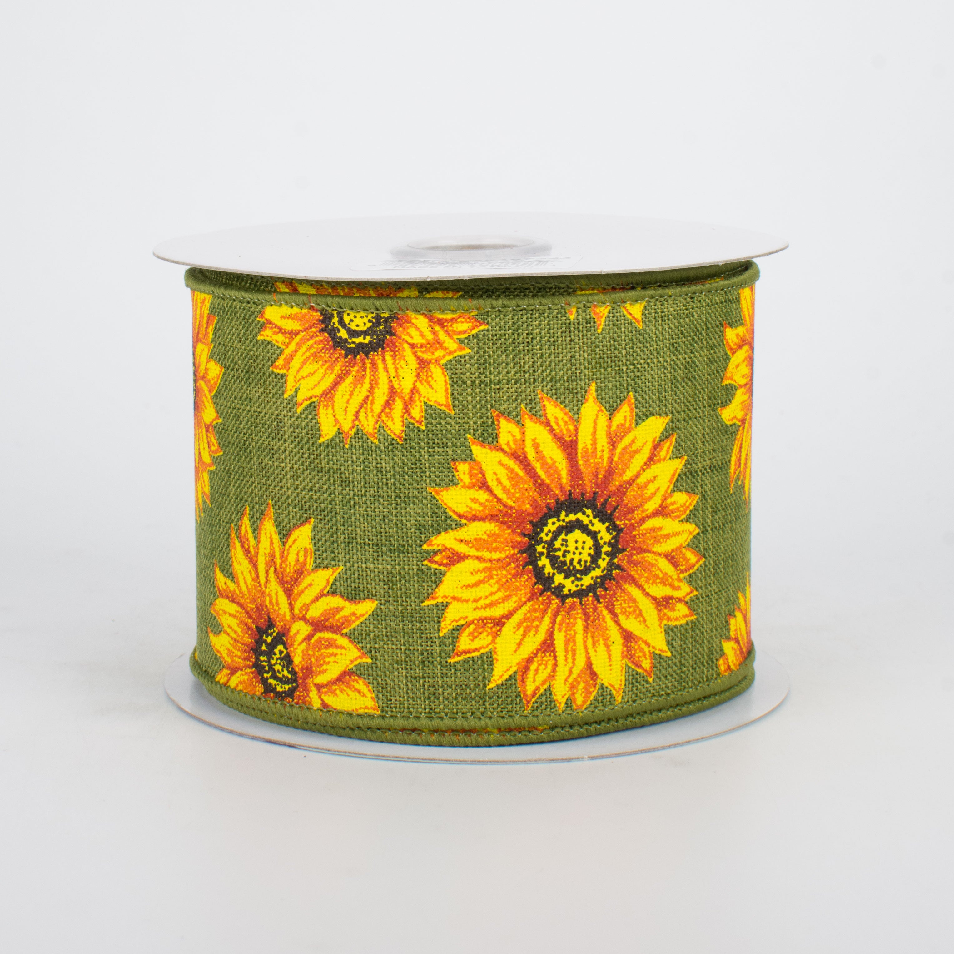 2.5" Sunflowers Ribbon: Green (10 Yards)