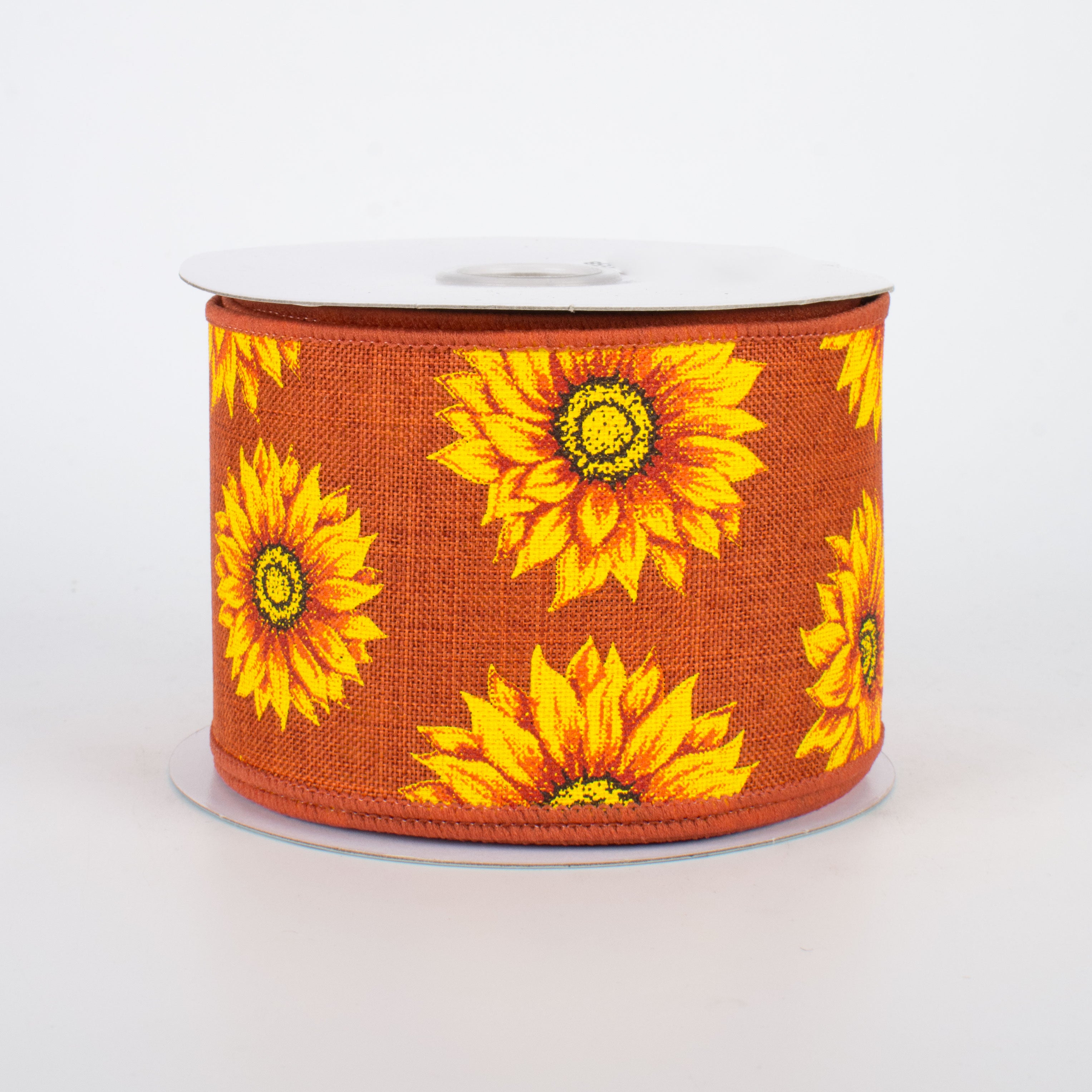 2.5" Sunflowers Ribbon: Rust (10 Yards)