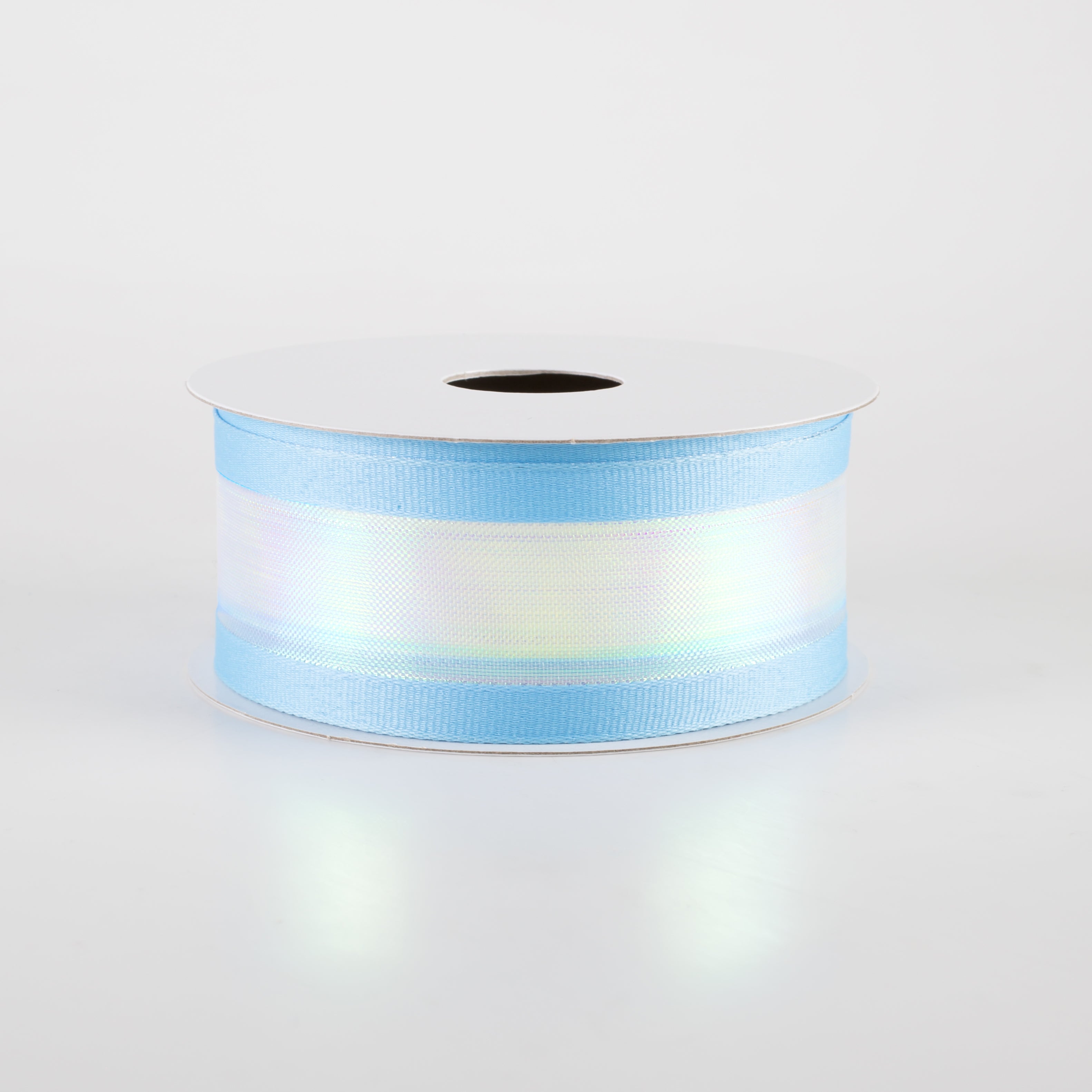 1.5" Super Iridescent Sheer with Grosgrain Edge Ribbon: Blue (10 Yards) Item Number: 37456-09-04