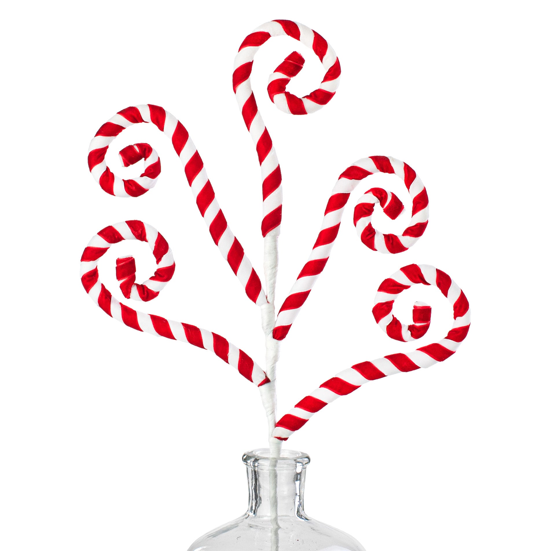 24" Swirl Spray: Candy Cane White & Red Item Number: 133892