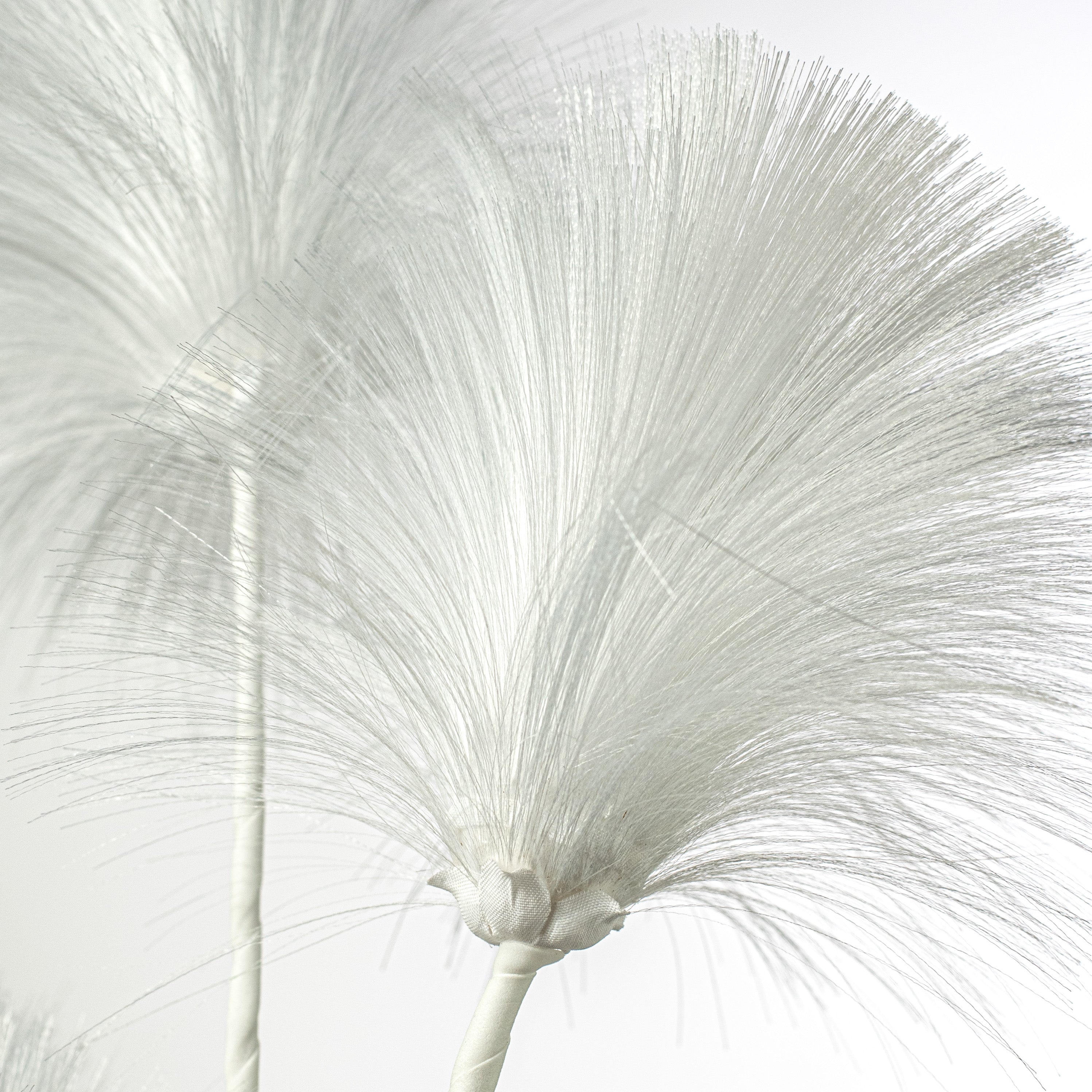 35" Tassel Pouf Flower Stem: White Lifestyle Photo