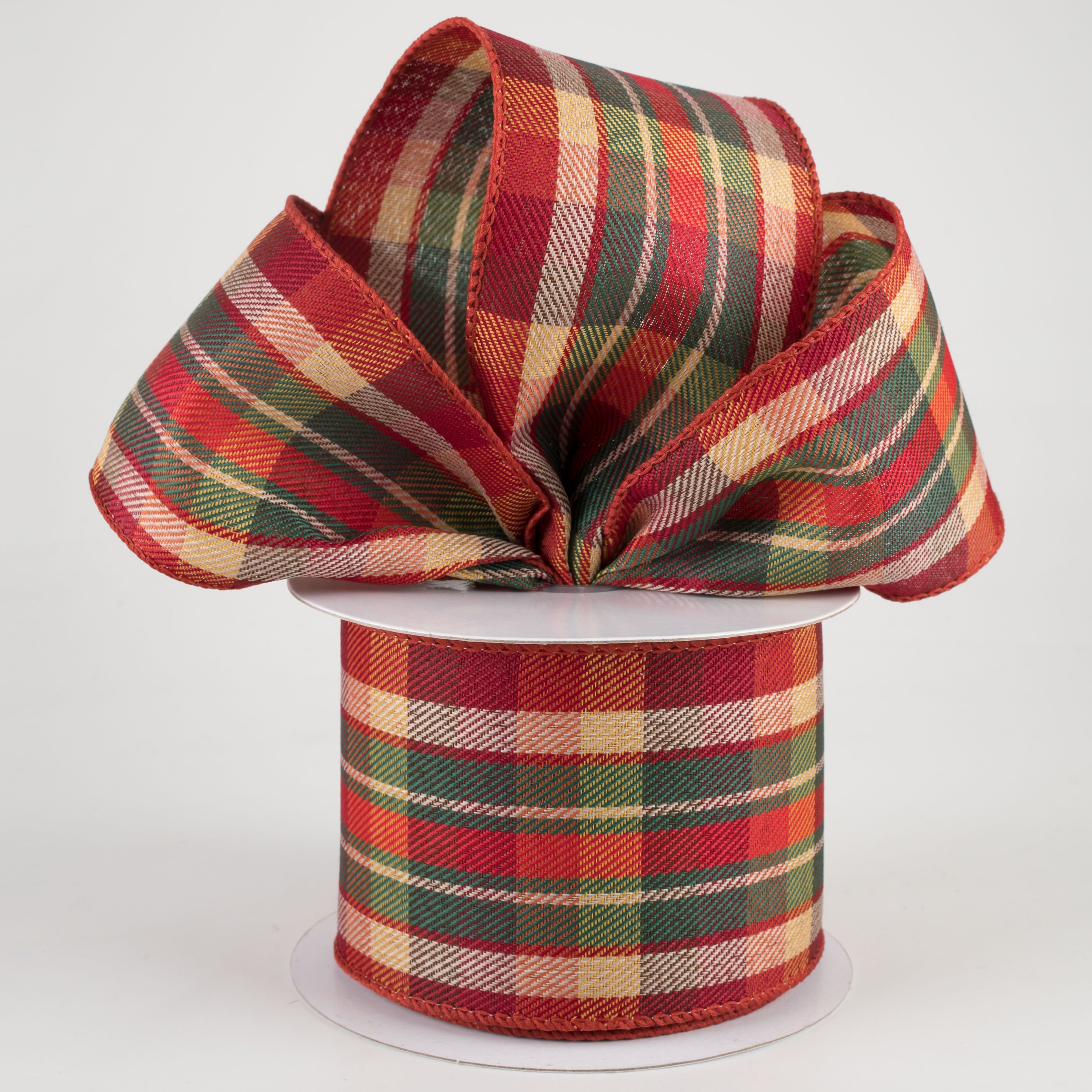 2.5" Textured Bambi Plaid Ribbon (10 Yards) Lifestyle Photo