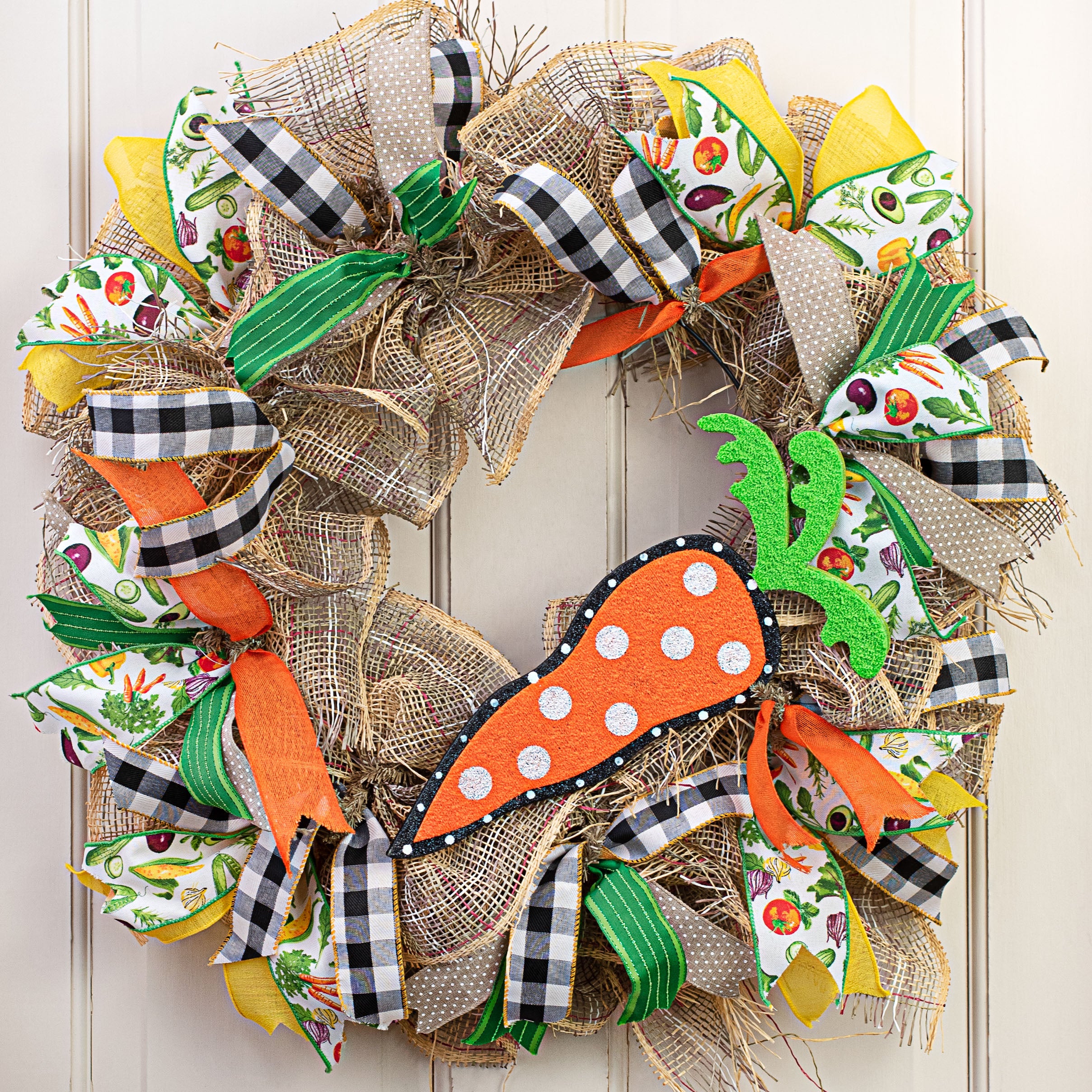 14" Textured Foam Polkadot Carrot Ornament Lifestyle Photo