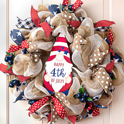13" 4th of July Gnome Shape Sign Lifestyle Photo
