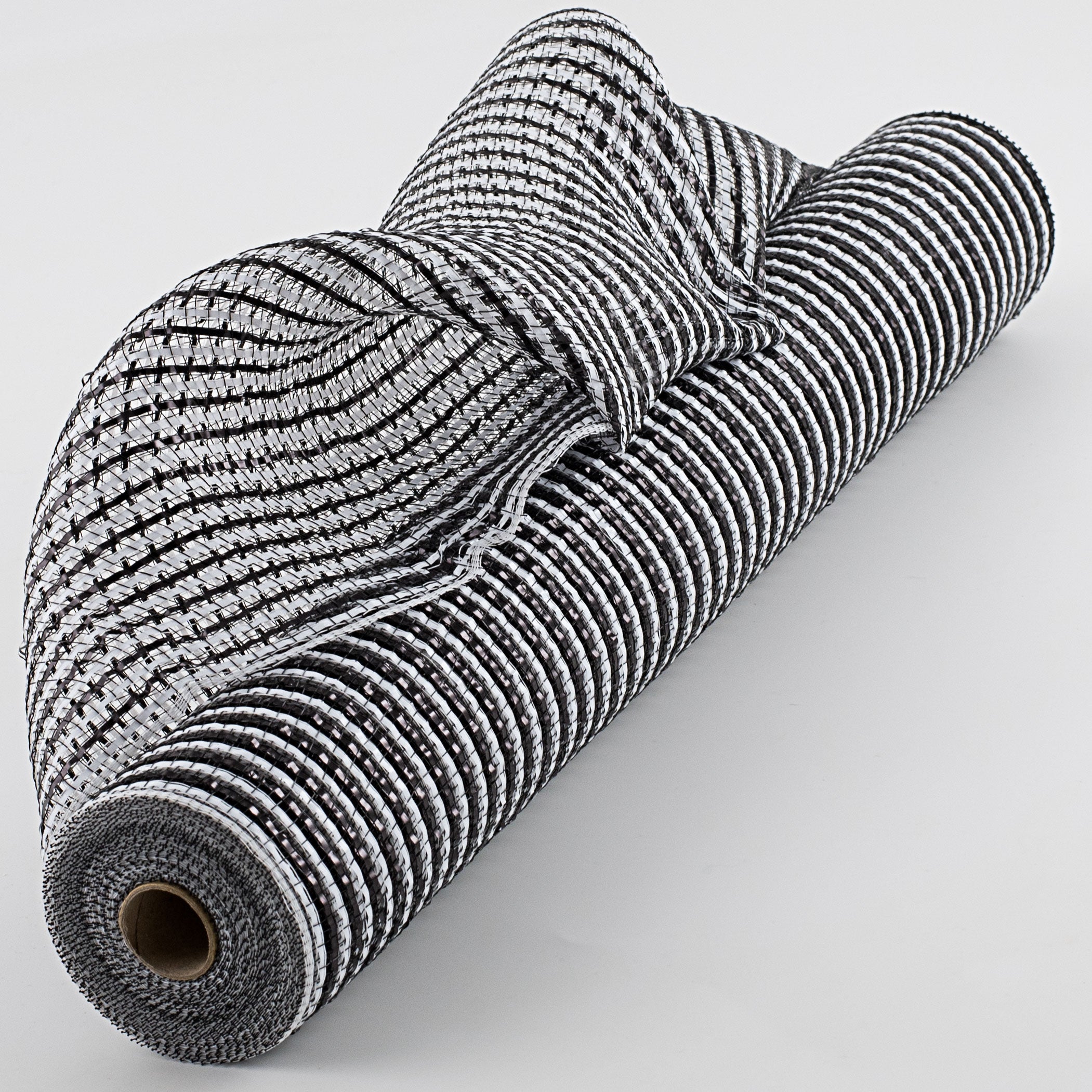 21" Thin Bold Stripe Deco Mesh: Black & White Item Number: XB1005-21