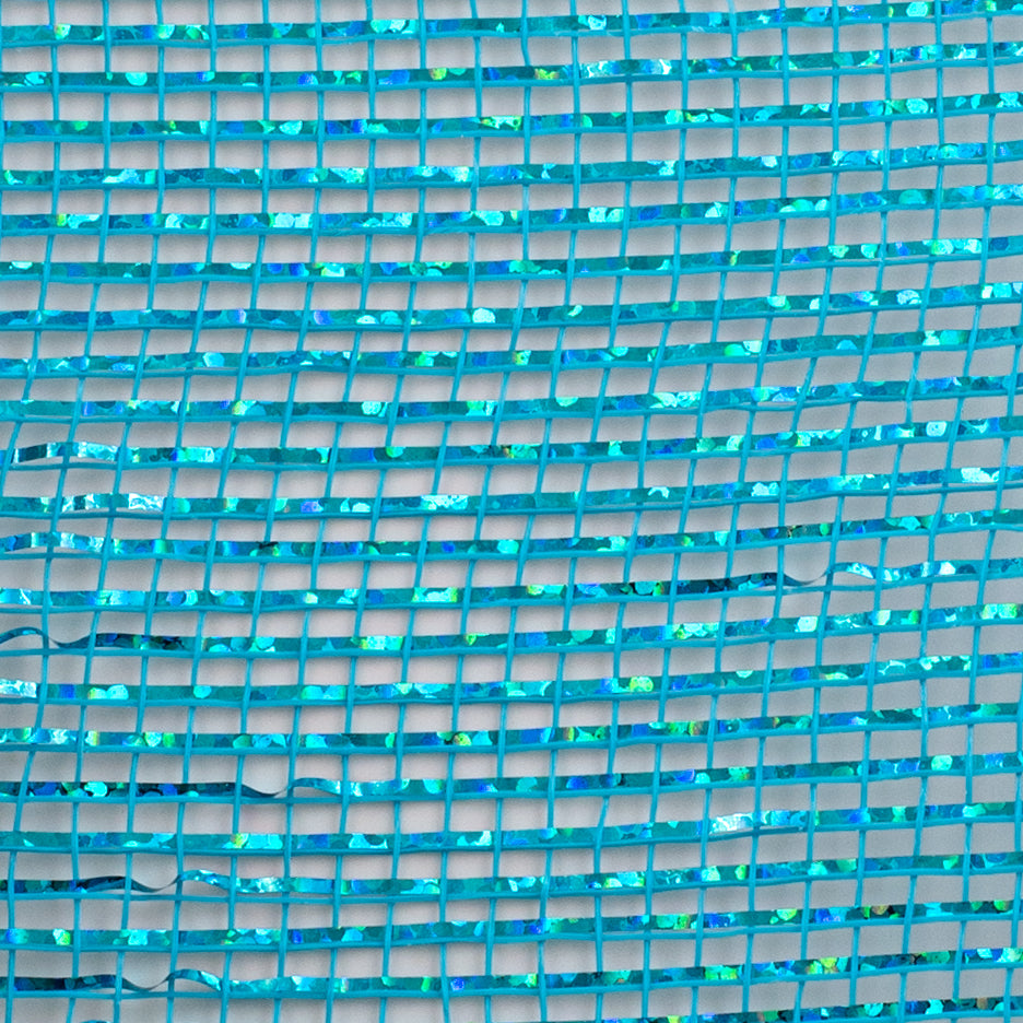 10" Thin Laser Foil Mesh: Turquoise Blue detail photo 3
