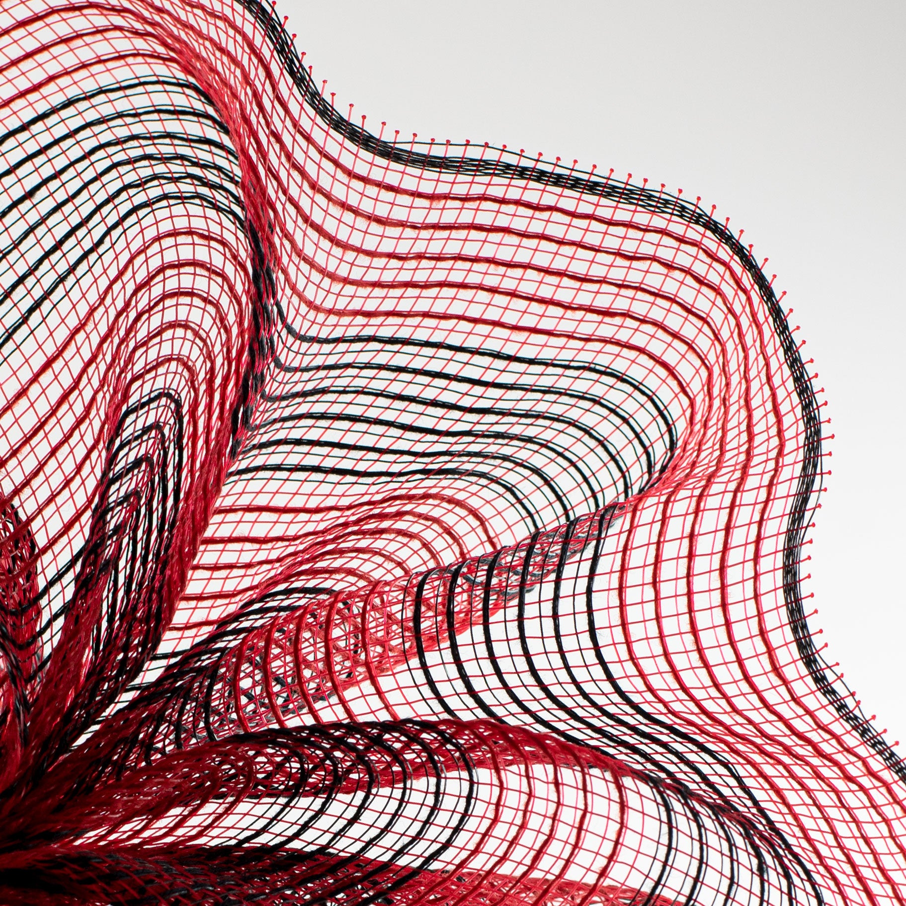 10" Thin Stripe Fabric Mesh: Red & Black Lifestyle Photo