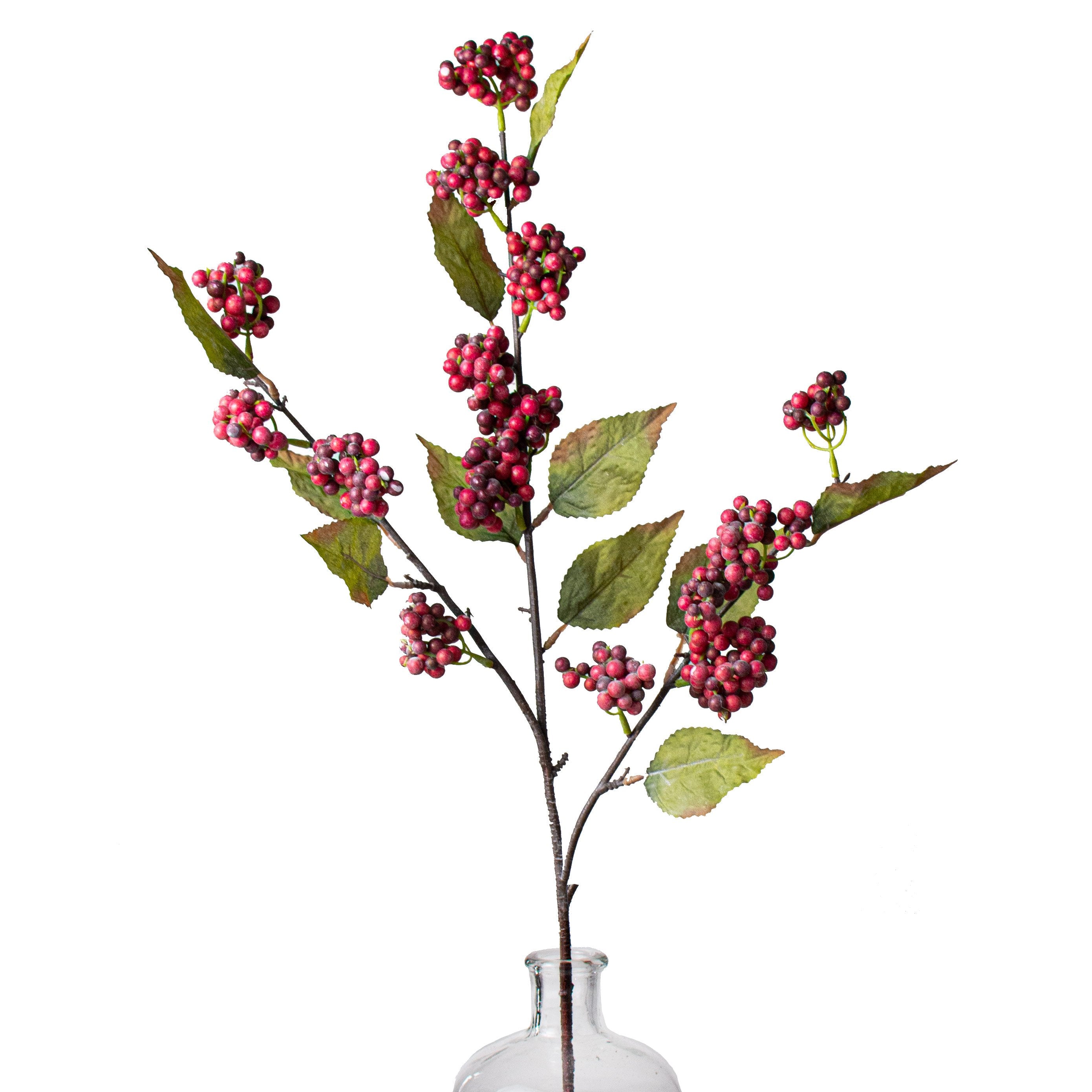 26" Three Stem Berry Spray: Burgundy Item Number: 56740PU
