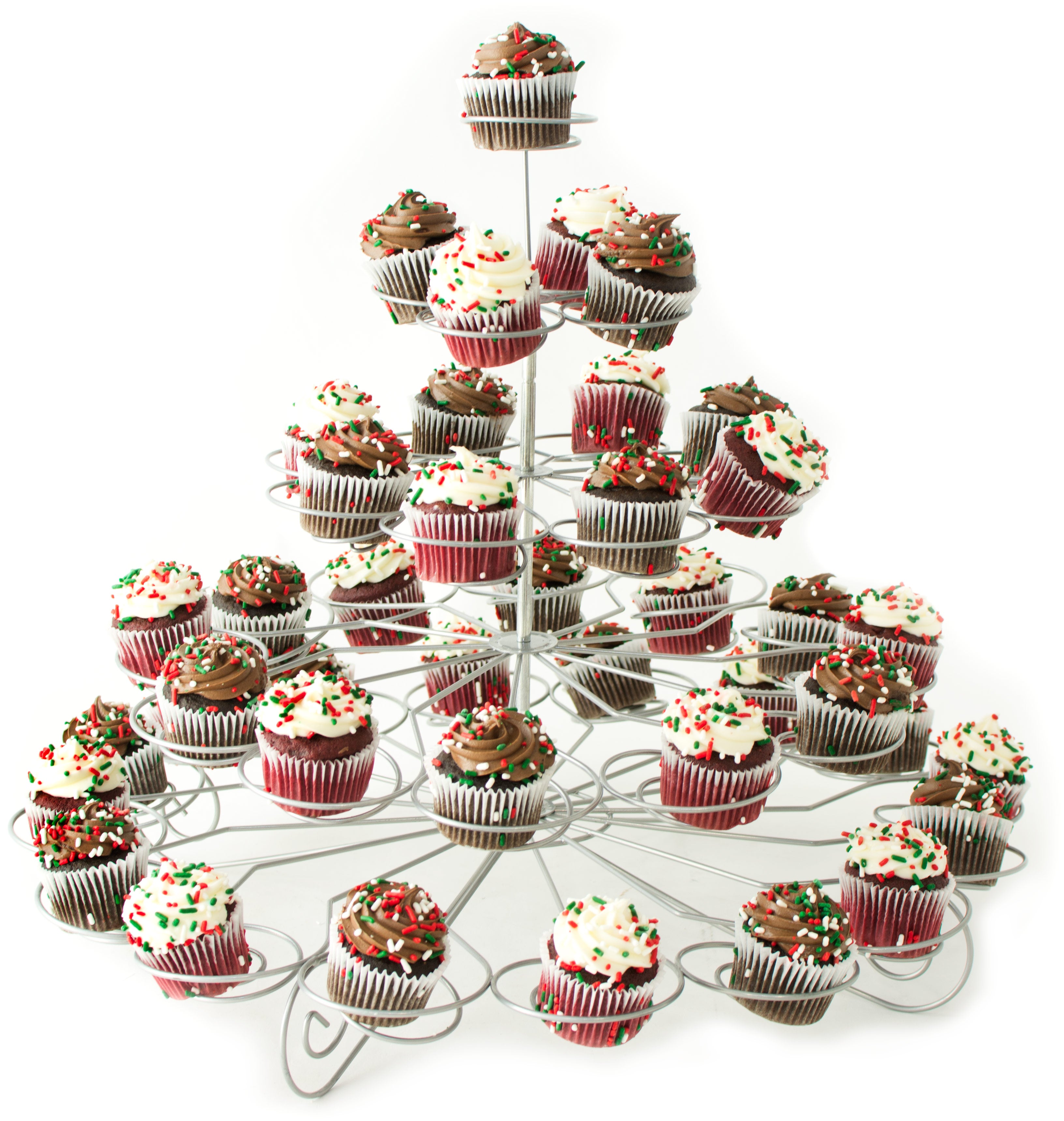 Tiered Wire Mini Cupcake Stand (Holds 41) Item Number: 7019-SILVER