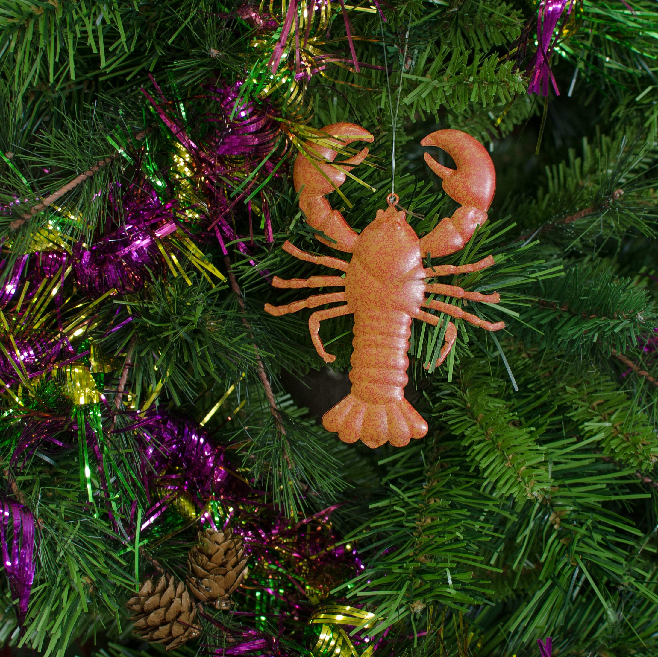 5" Tin Crawfish/Lobster Ornament: Red Lifestyle Photo