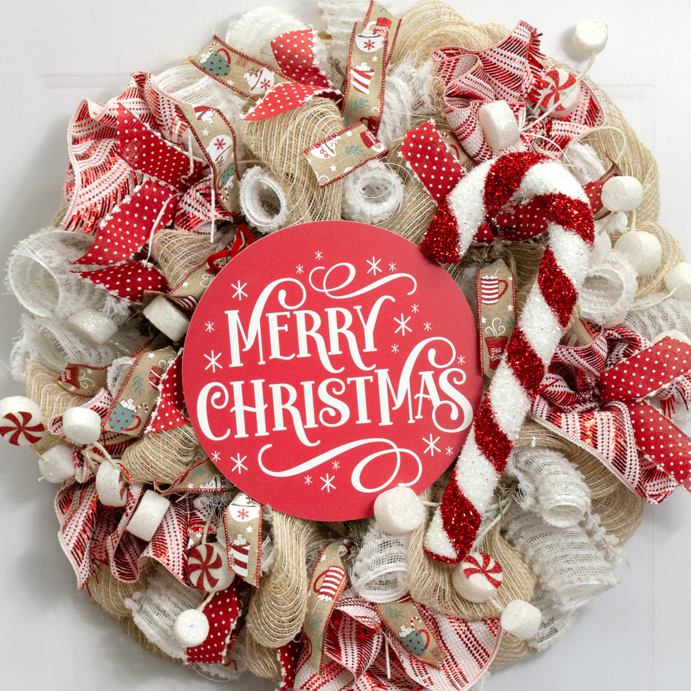 14" Tinsel Candy Cane Ornament Lifestyle Photo