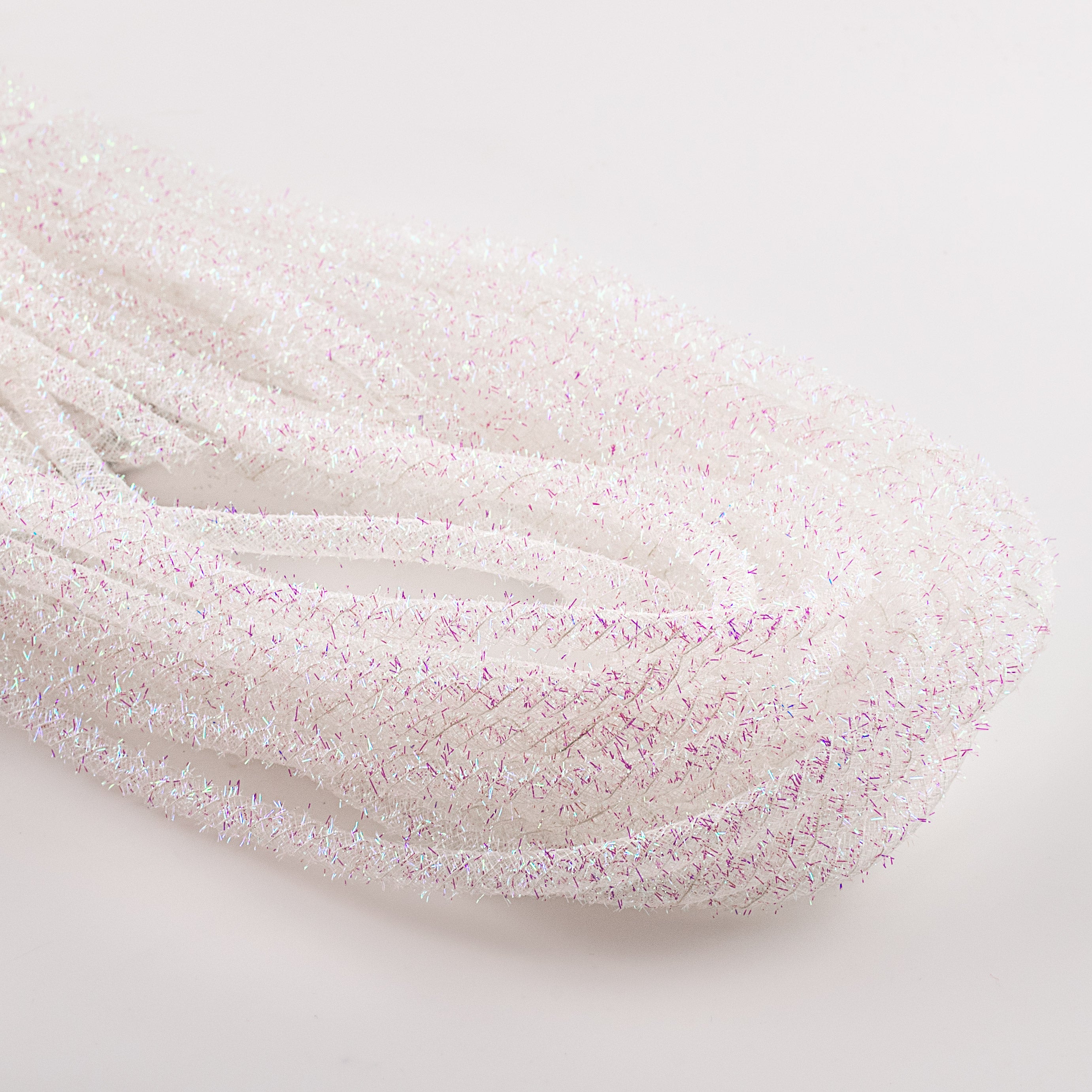 Tinsel Flex Tubing Ribbon: Iridescent White (20 Yards) Item Number: RE354127