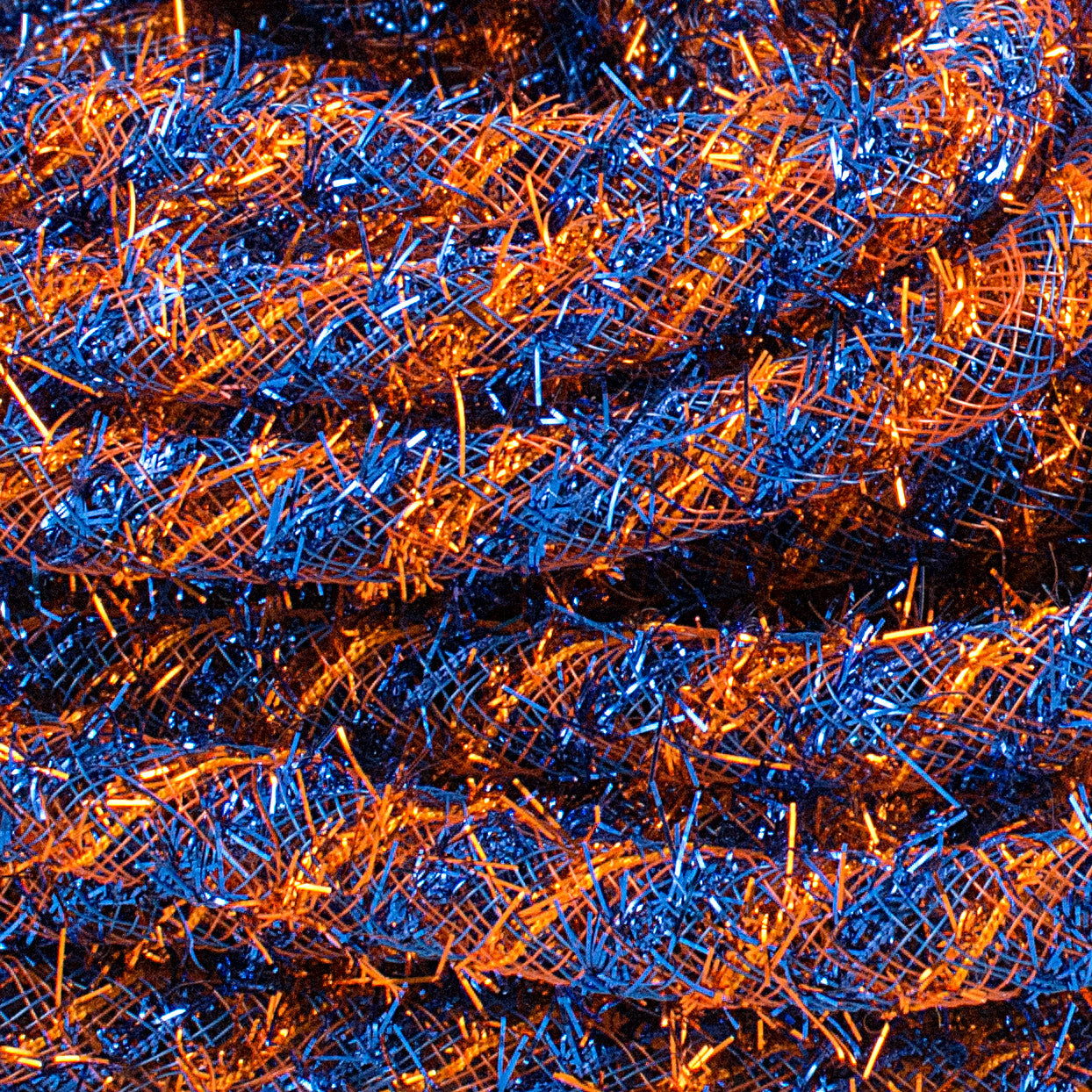 Tinsel Flex Tubing Ribbon: Royal Blue & Orange (20 Yards) Lifestyle Photo