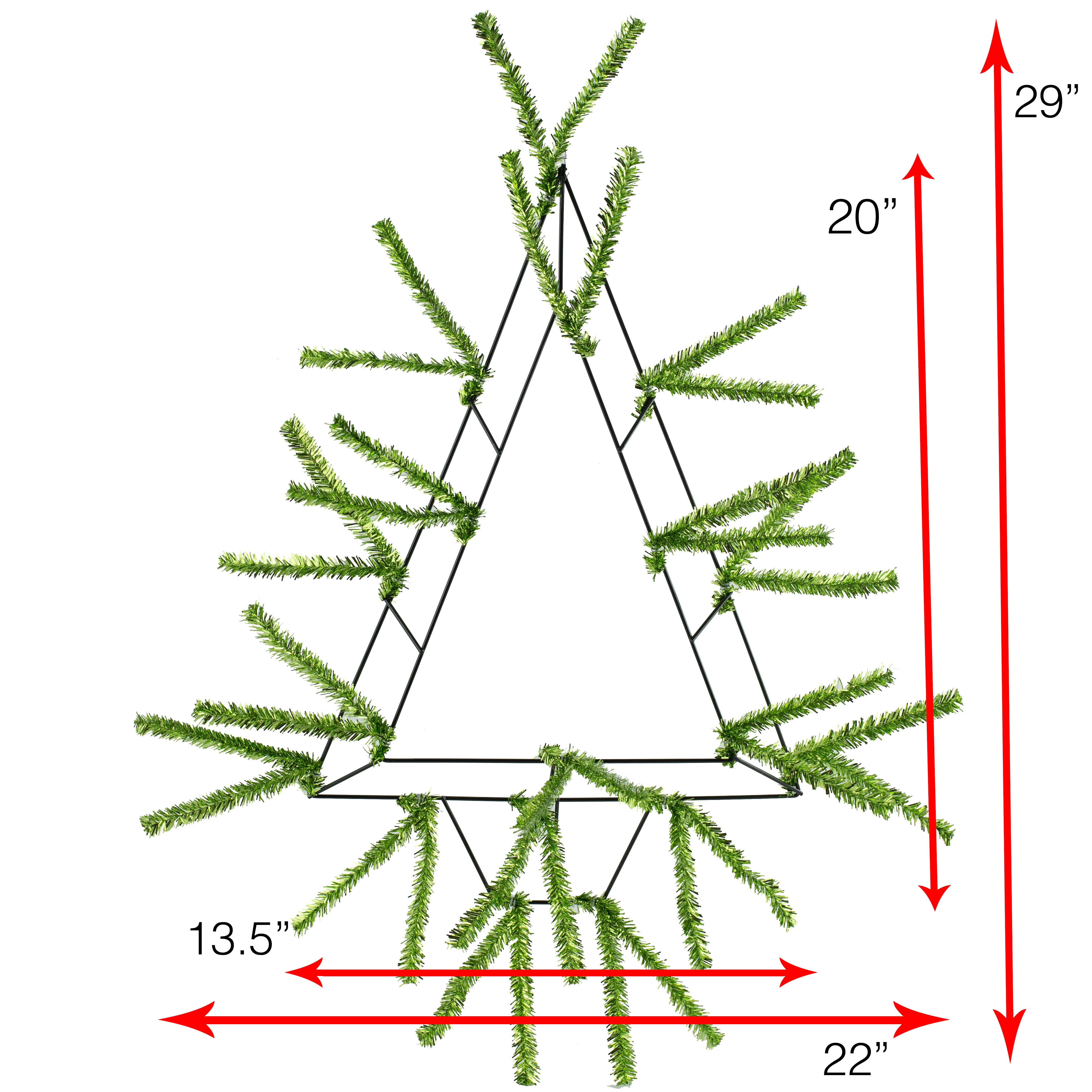 20" Tinsel Open Tree Work Form: Metallic Lime Lifestyle Photo