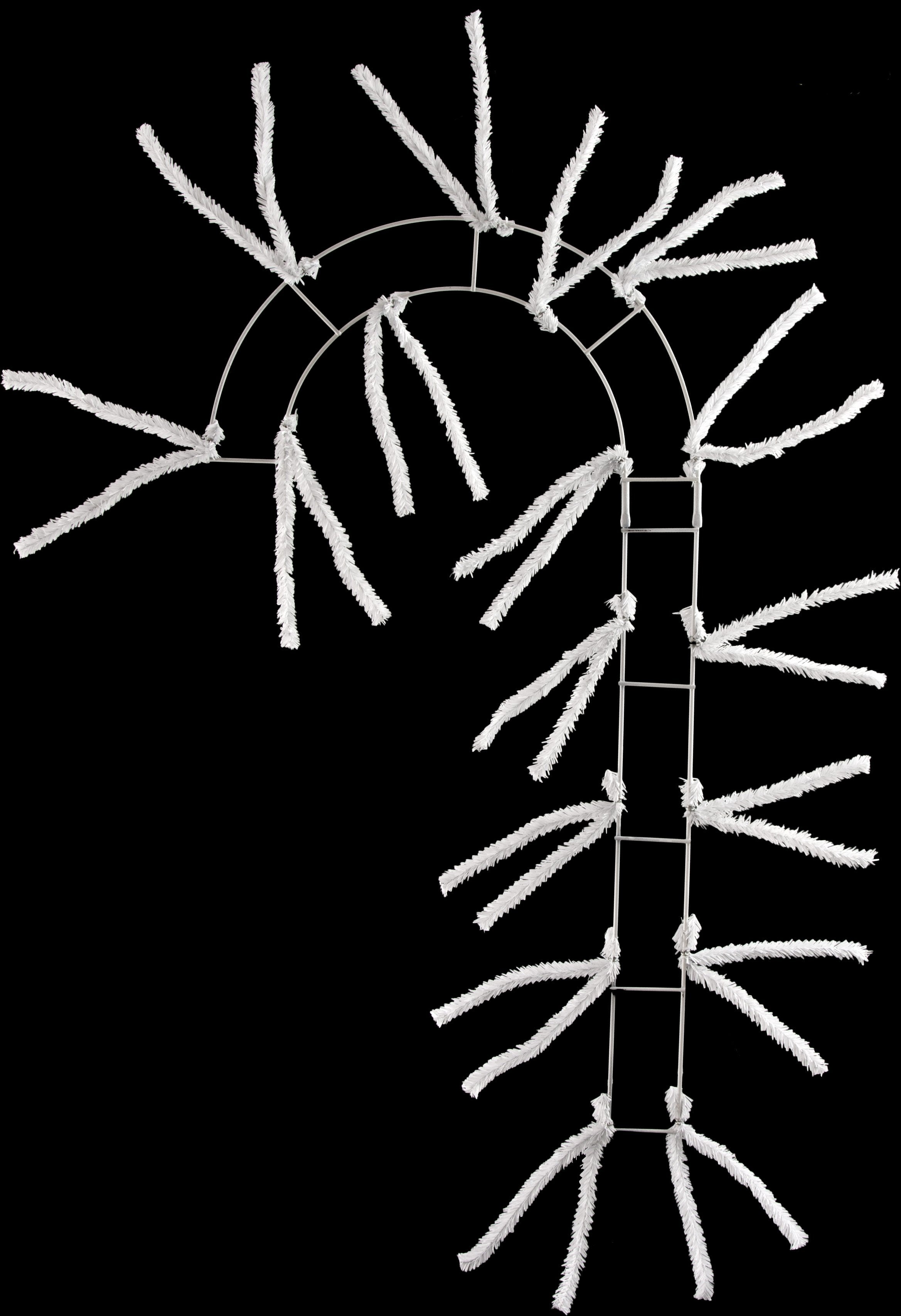 24" Tinsel Work Candy Cane Form: White Lifestyle Photo