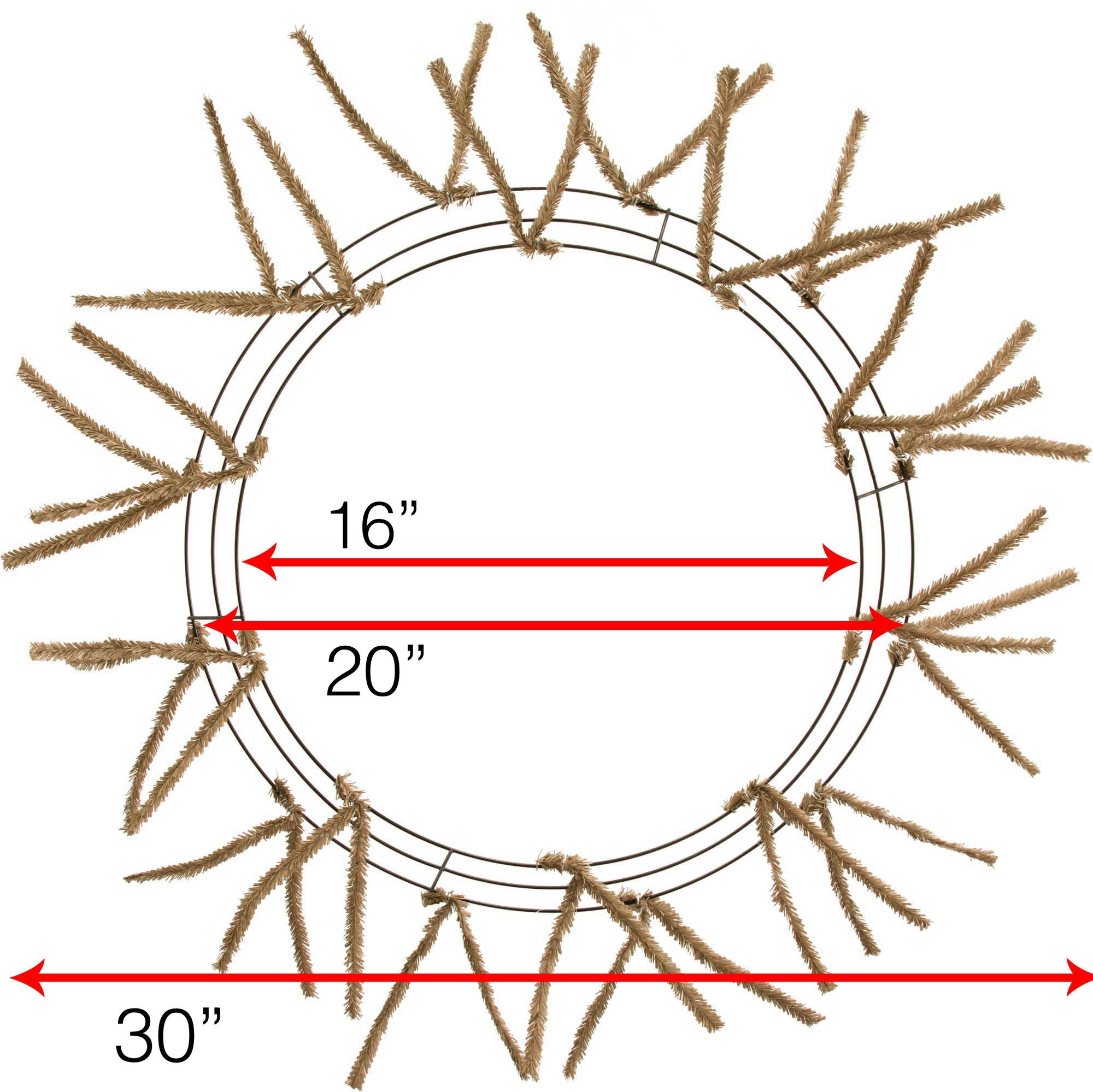 20-30" Tinsel Work Wreath Form: Burlap Lifestyle Photo