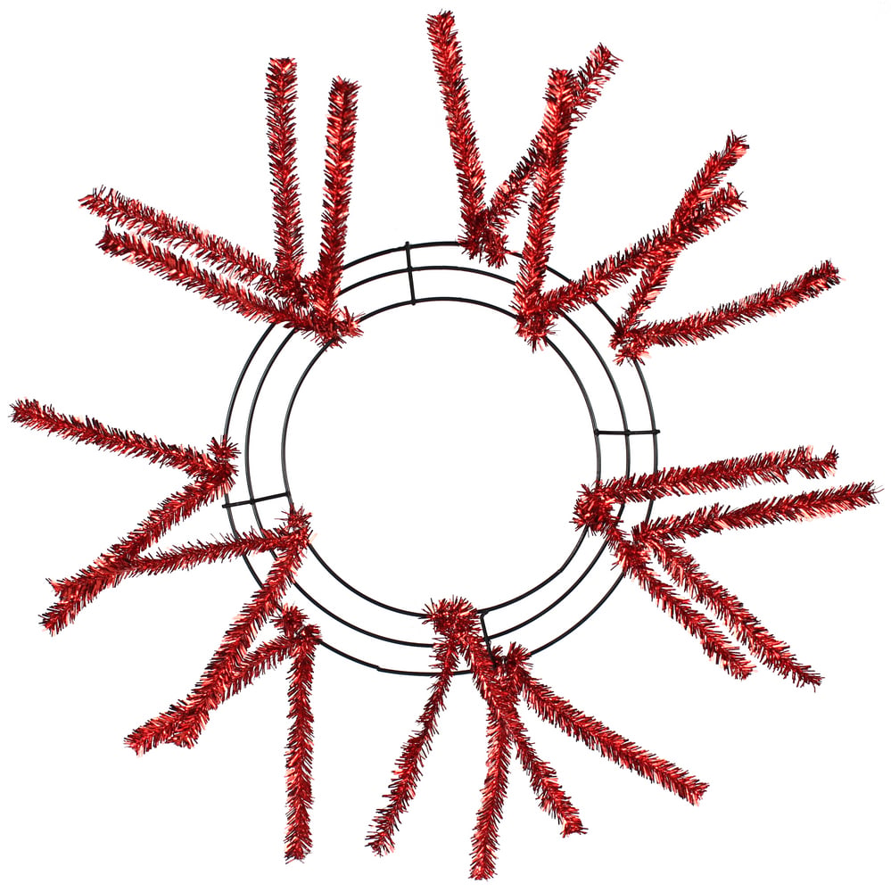 10-20" Tinsel Work Wreath Form: Metallic Red Item Number: XX167924