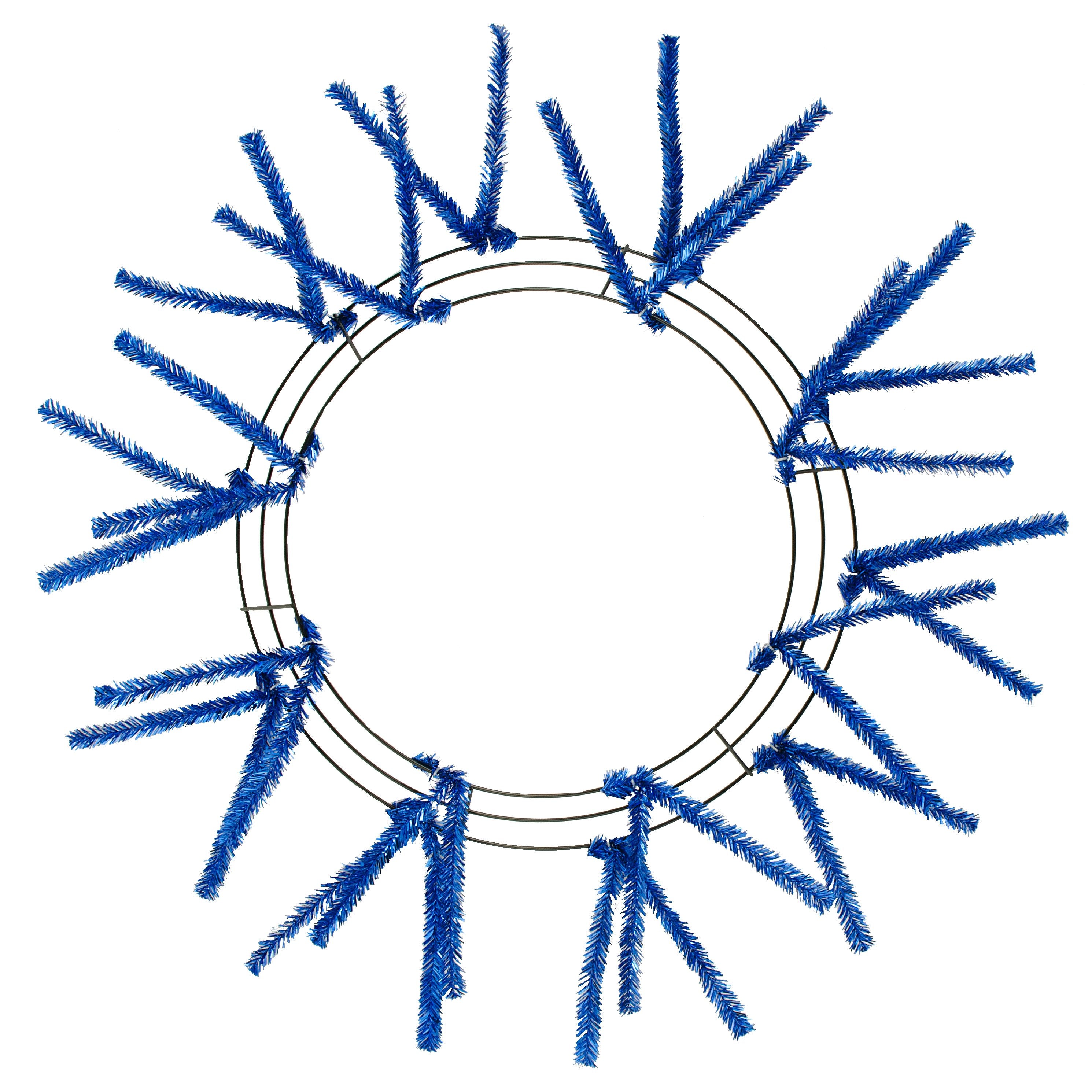 15-24" Tinsel Work Wreath Form: Metallic Royal Blue Item Number: XX751125