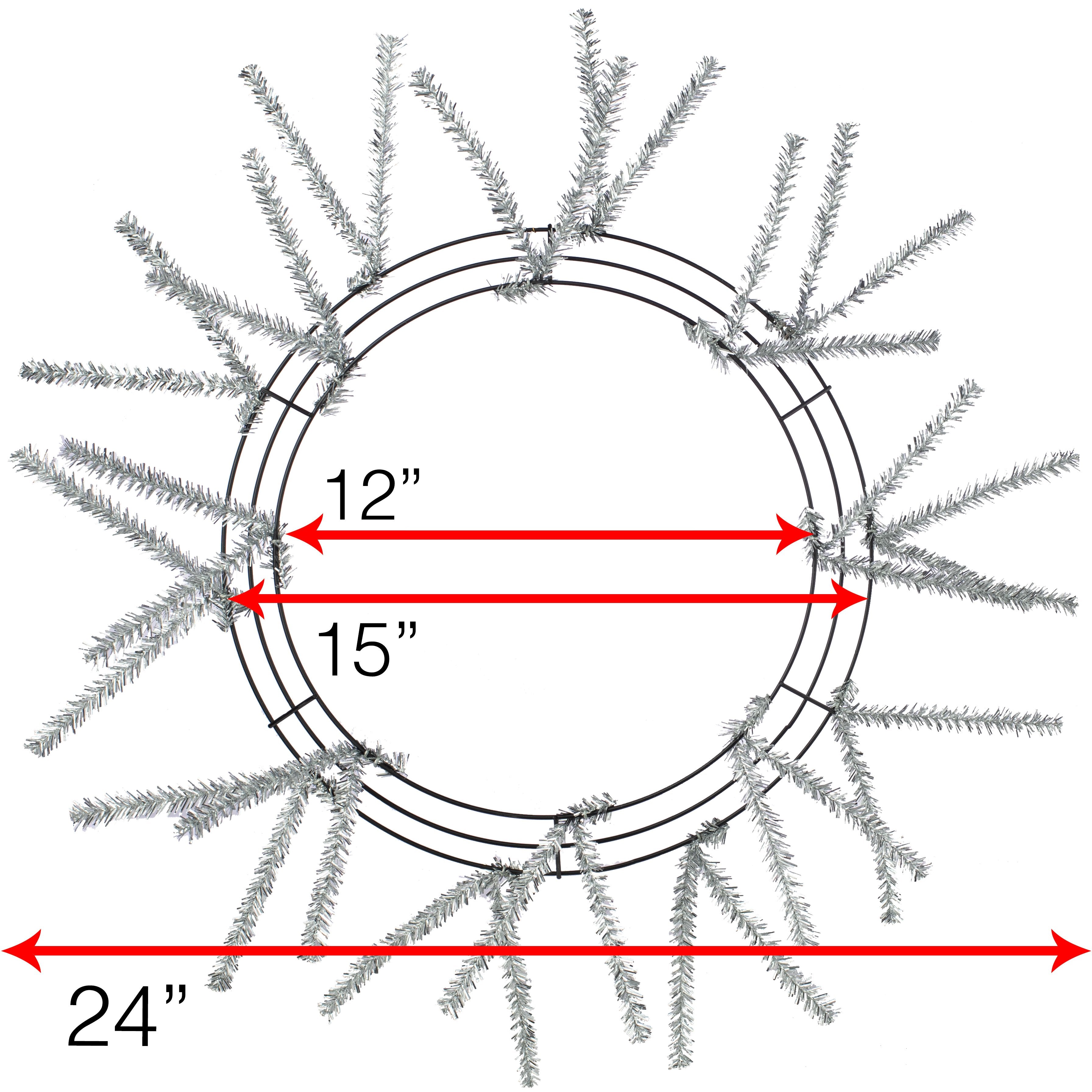 15-24" Tinsel Work Wreath Form: Metallic Silver Lifestyle Photo